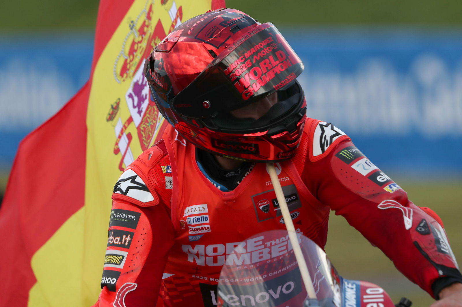 Marc Marquez, 2025 MotoGP Japanese Grand Prix, cooldown lap. Credit: Gold and Goose.