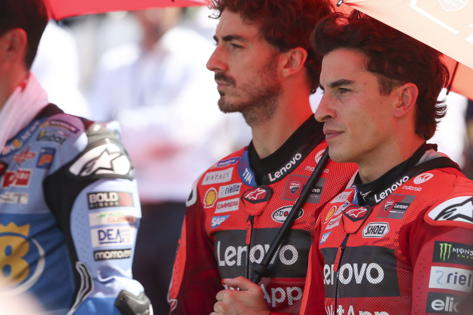 Marc Marquez, Francesco Bagnaia, 2025 MotoGP Indonesian Grand Prix, grid. Credit: Gold and Goose.