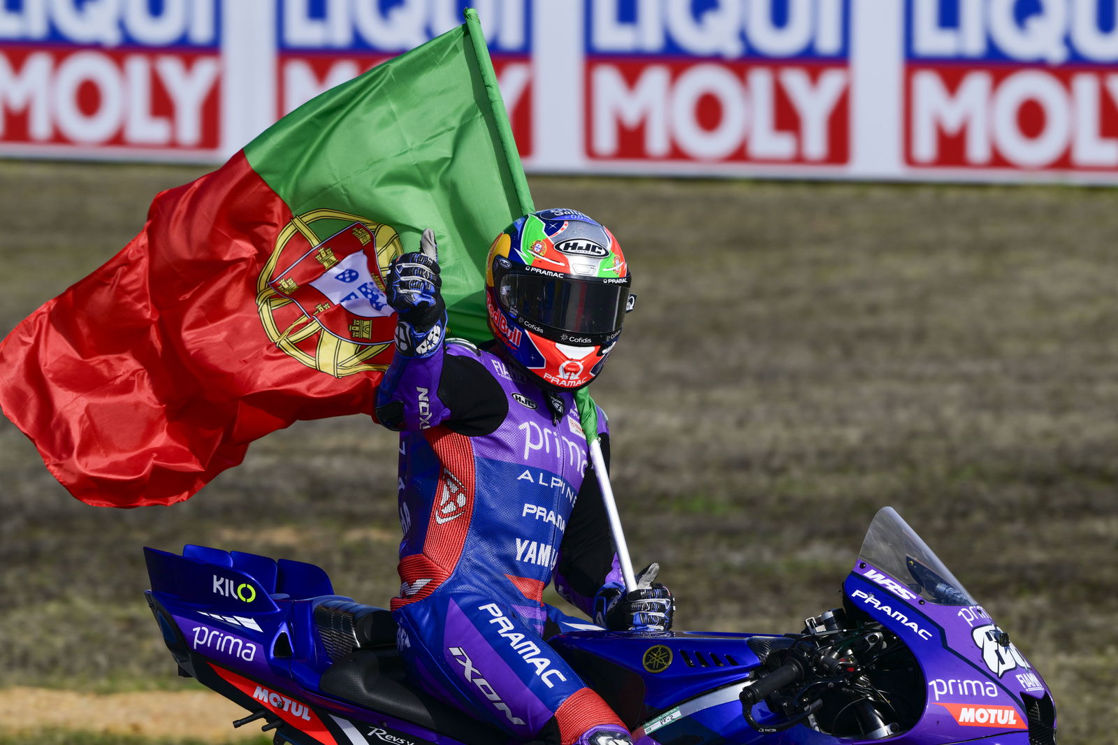 Miguel Oliveira, 2025 MotoGP Portuguese Grand Prix, cooldown lap. Credit: Gold and Goose.