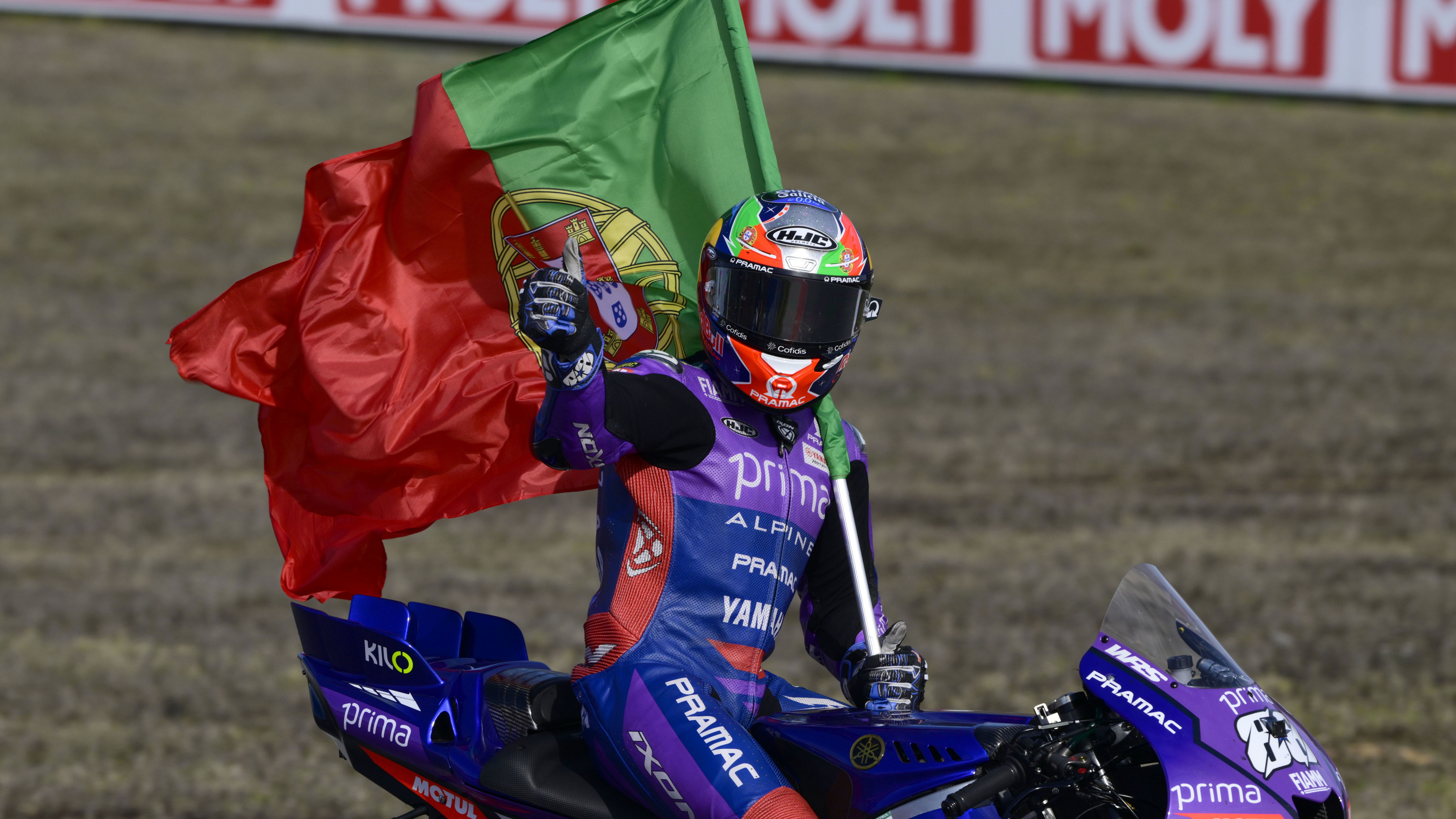 Miguel Oliveira, 2025 MotoGP Portuguese Grand Prix, cooldown lap. Credit: Gold and Goose.