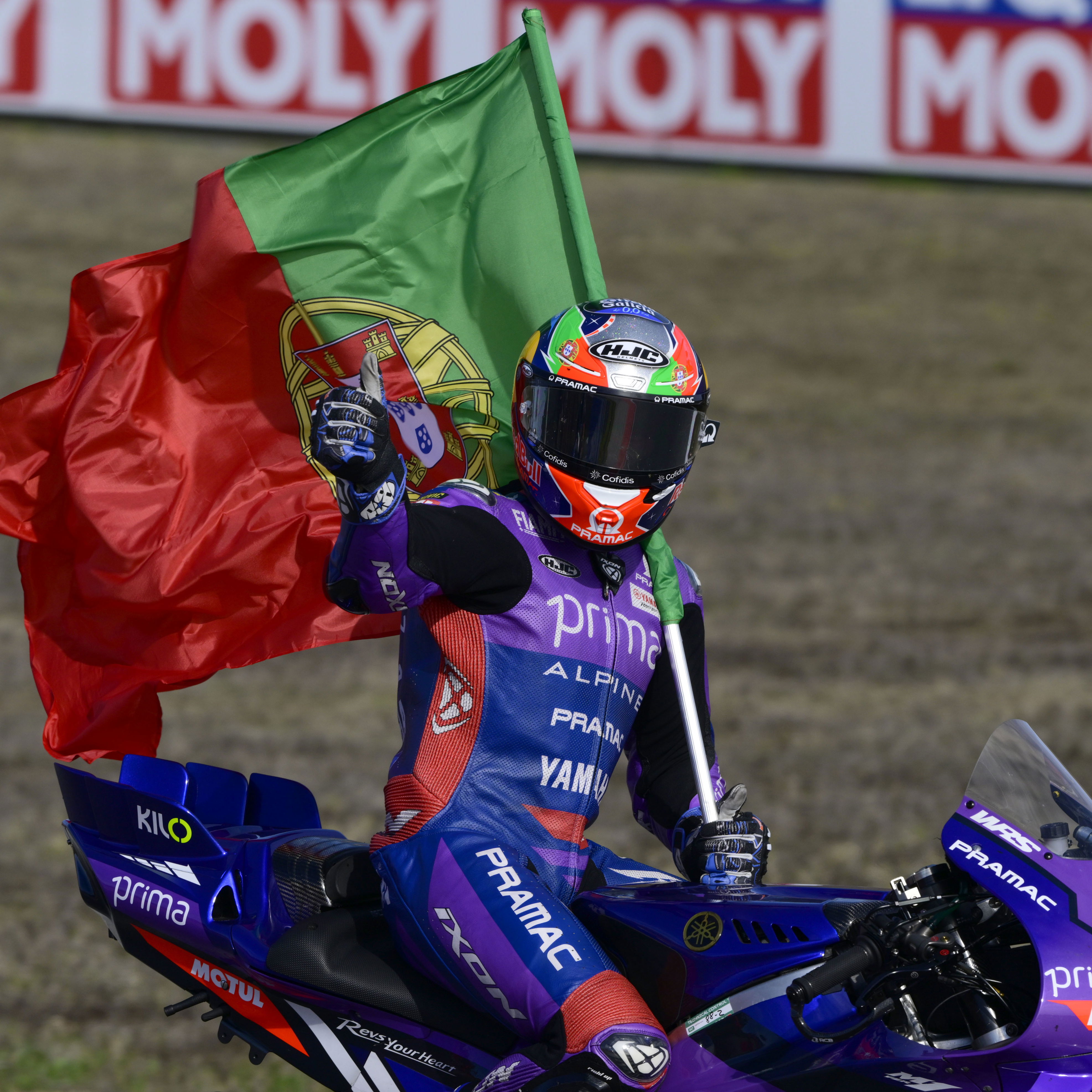 Miguel Oliveira, 2025 MotoGP Portuguese Grand Prix, cooldown lap. Credit: Gold and Goose.