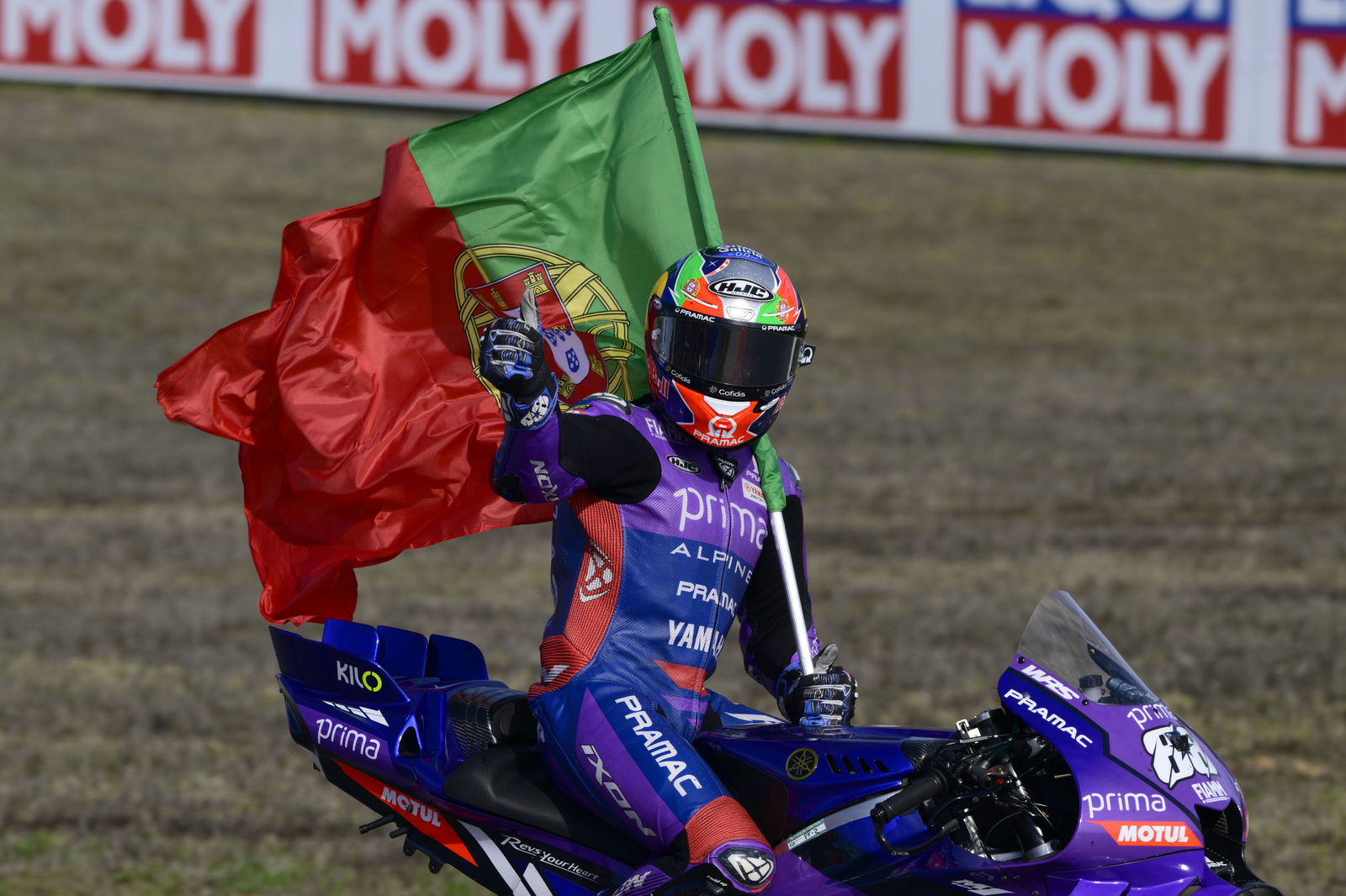 Miguel Oliveira, 2025 MotoGP Portuguese Grand Prix, cooldown lap. Credit: Gold and Goose.