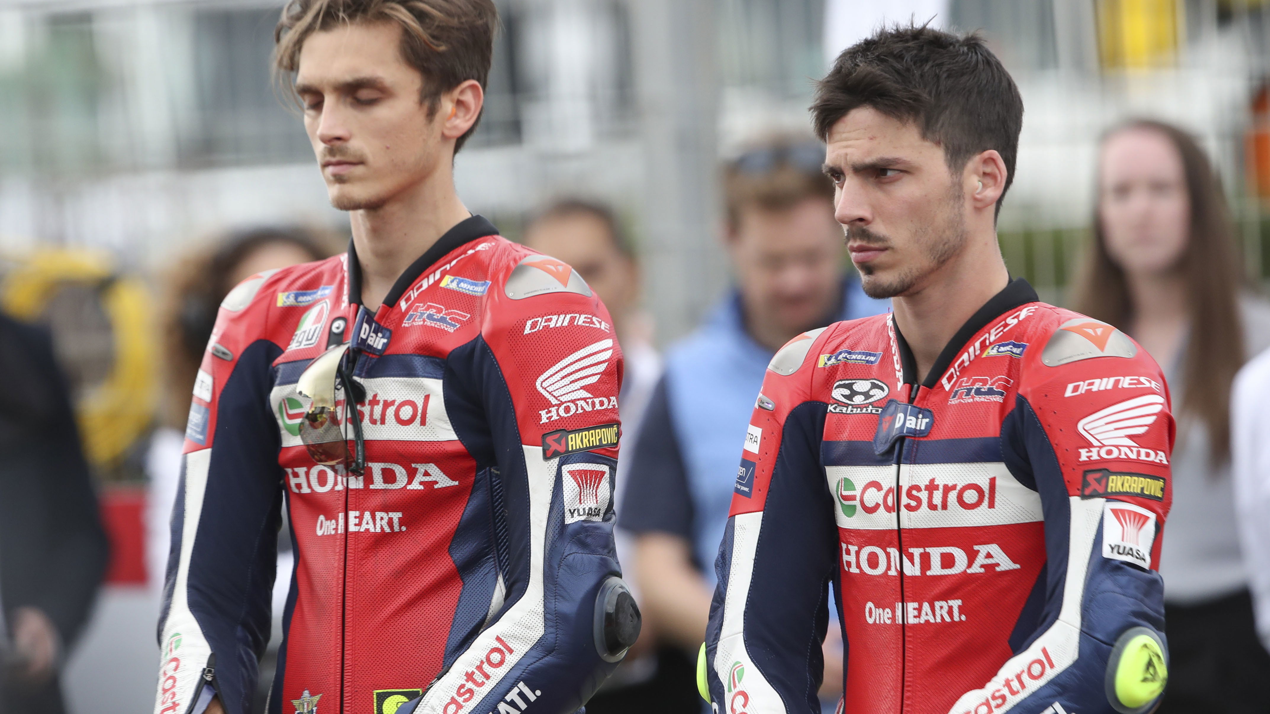 Luca Marini, Joan Mir, 2025 MotoGP Valencia Grand Prix, pre-race ceremony. Credit: Gold and Goose.