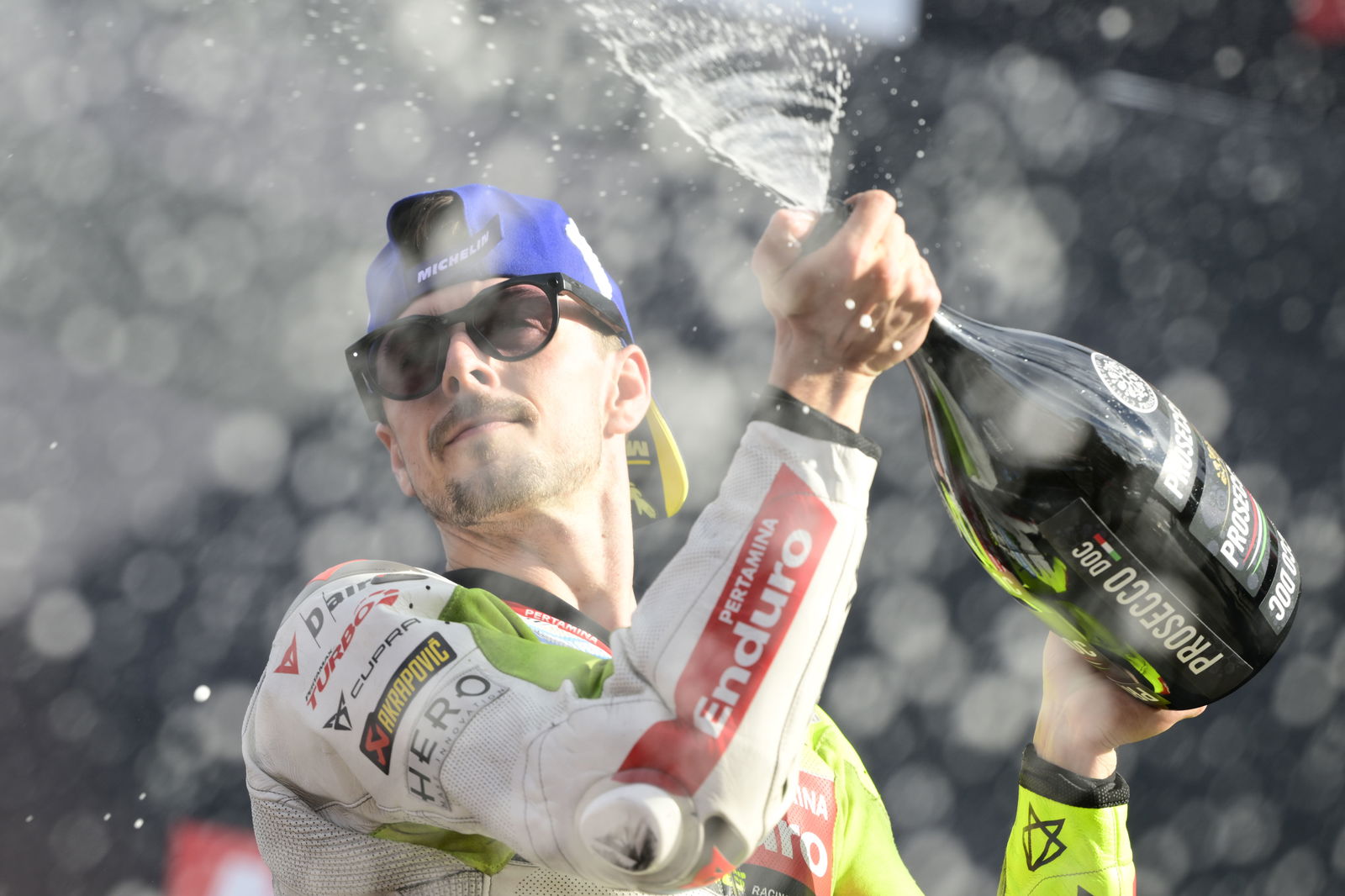 Fabio Di Giannantonio, 2025 MotoGP Valencia Grand Prix, podium. Credit: Gold and Goose.
