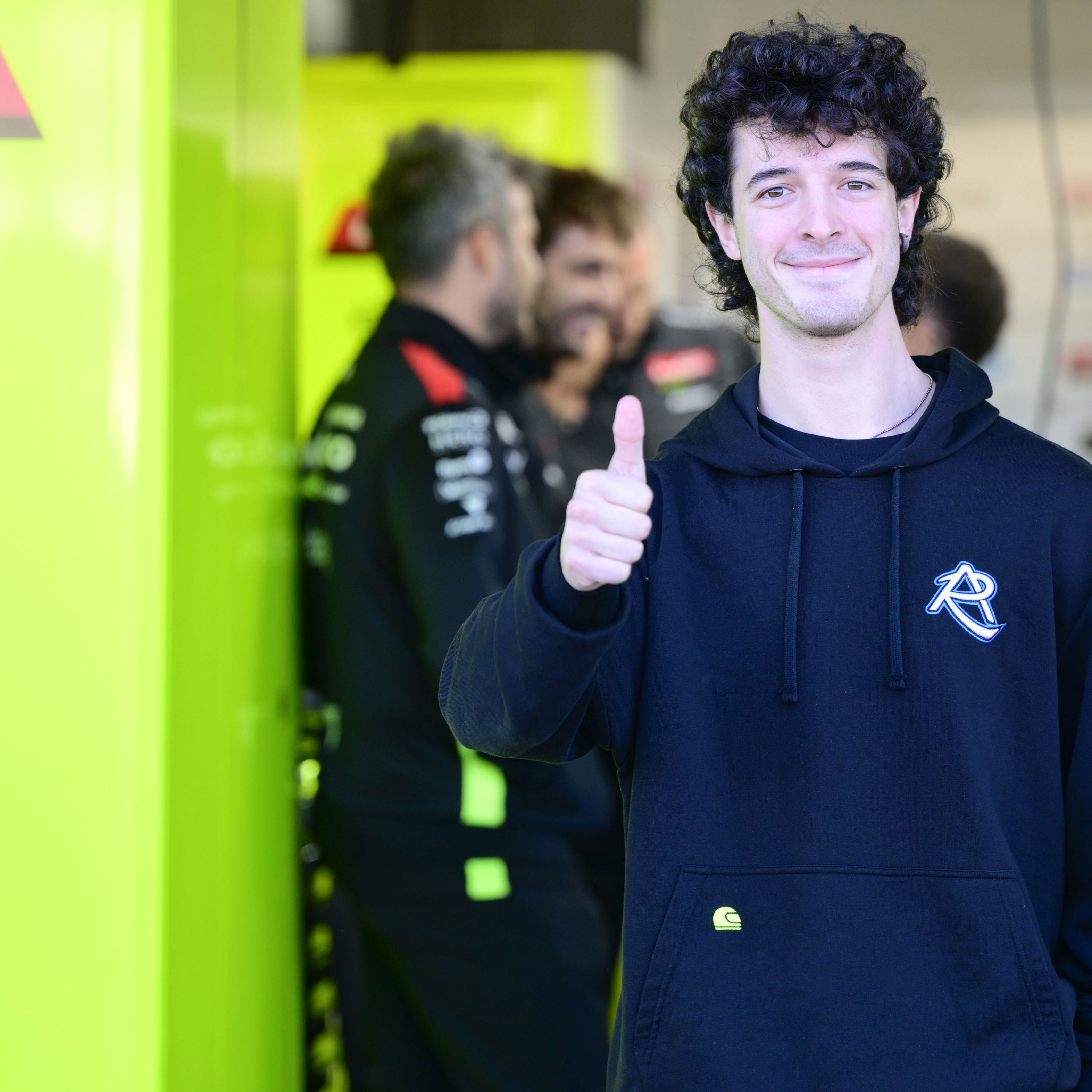 Celestino Vietti, 2025 MotoGP Valencia Test, pit lane. Credit: Gold and Goose.