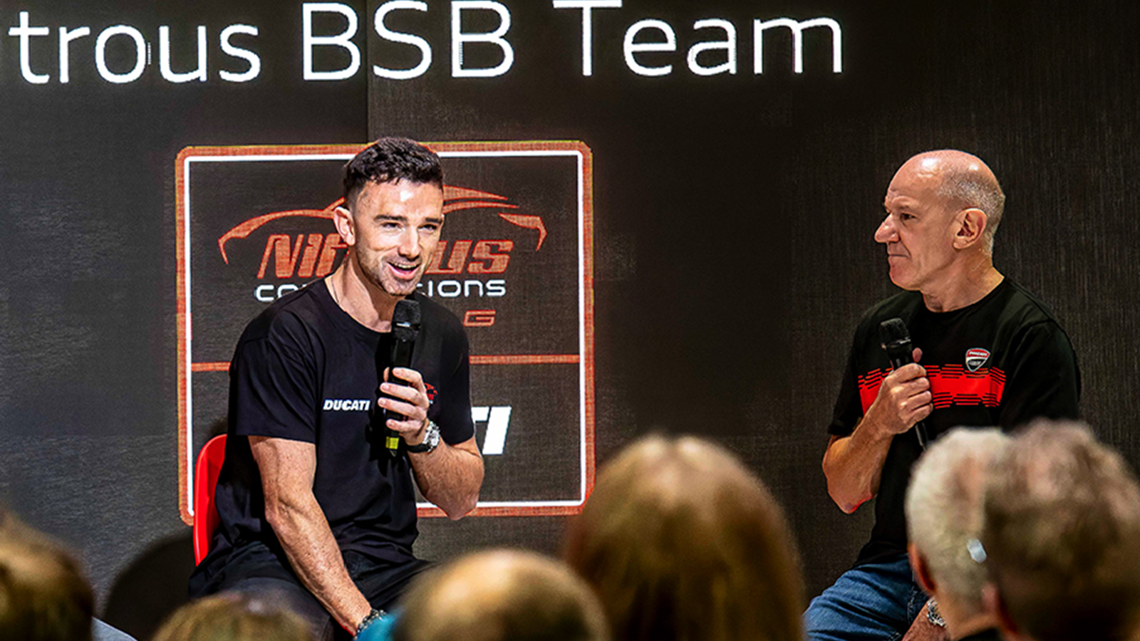 Glenn Irwin, Niall Mackenzie, 2025 Motorcycle Live. Credit: Ducati.