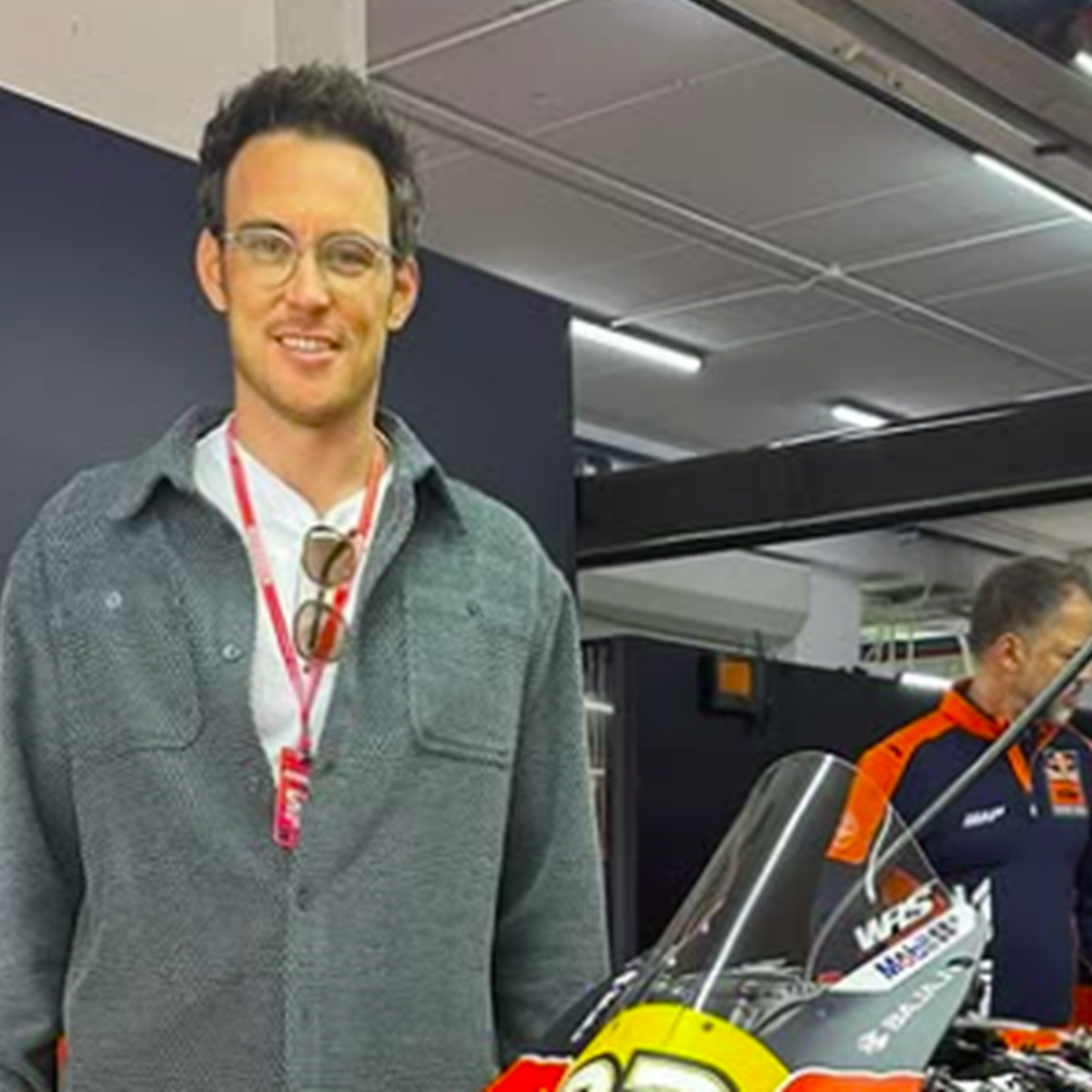 Thierry Neuville in Red Bull KTM Factory Racing garage at 2025 MotoGP Valencia Grand Prix. Credit: Instagram/Thierry Neuville.