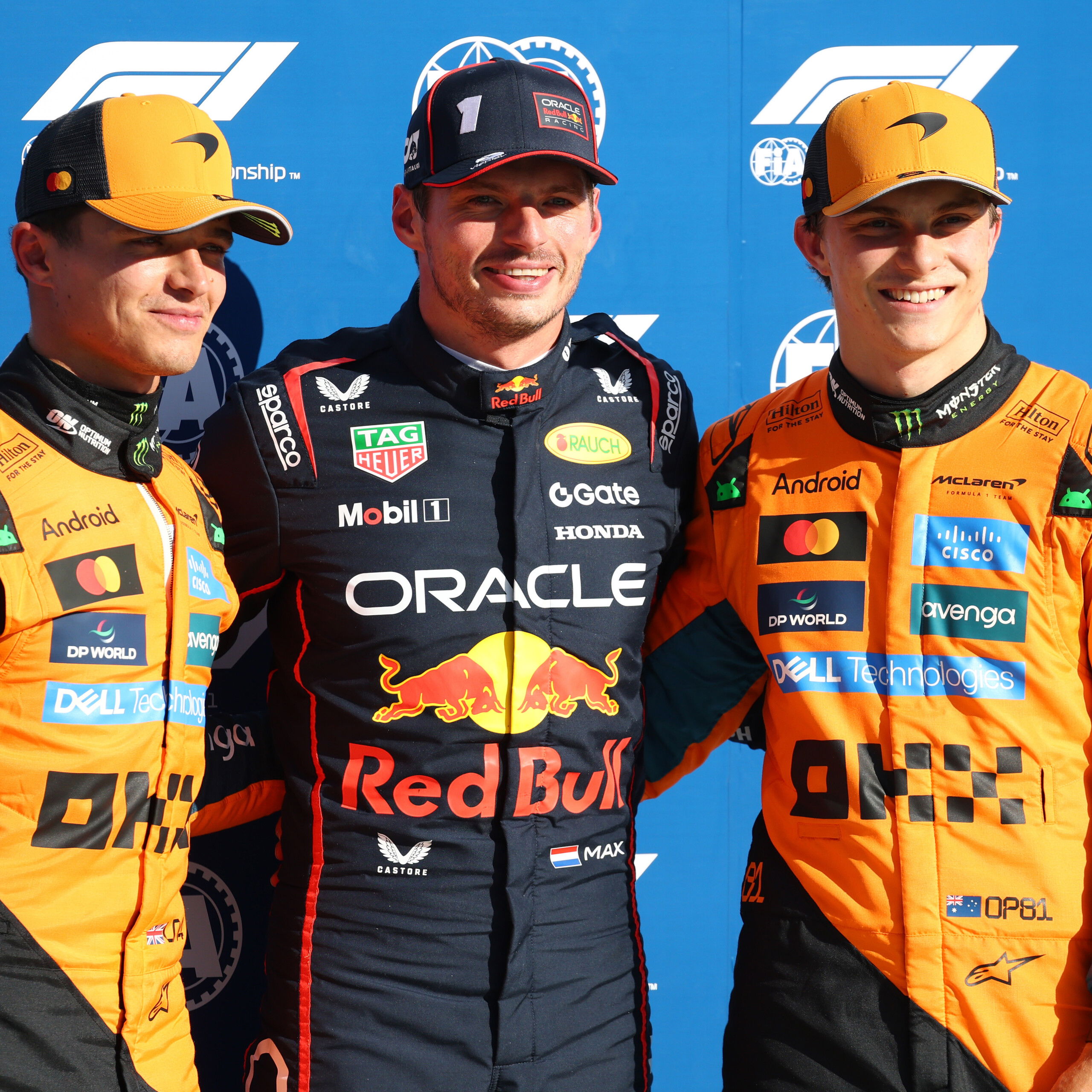 Verstappen is applying pressure to the McLaren duo