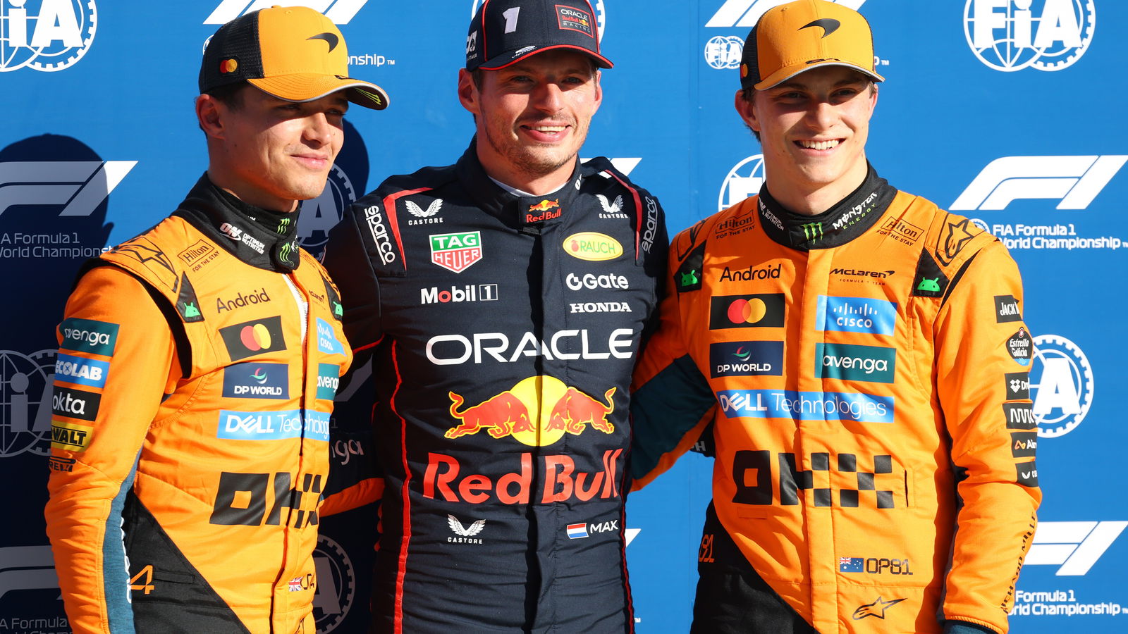 Verstappen is applying pressure to the McLaren duo