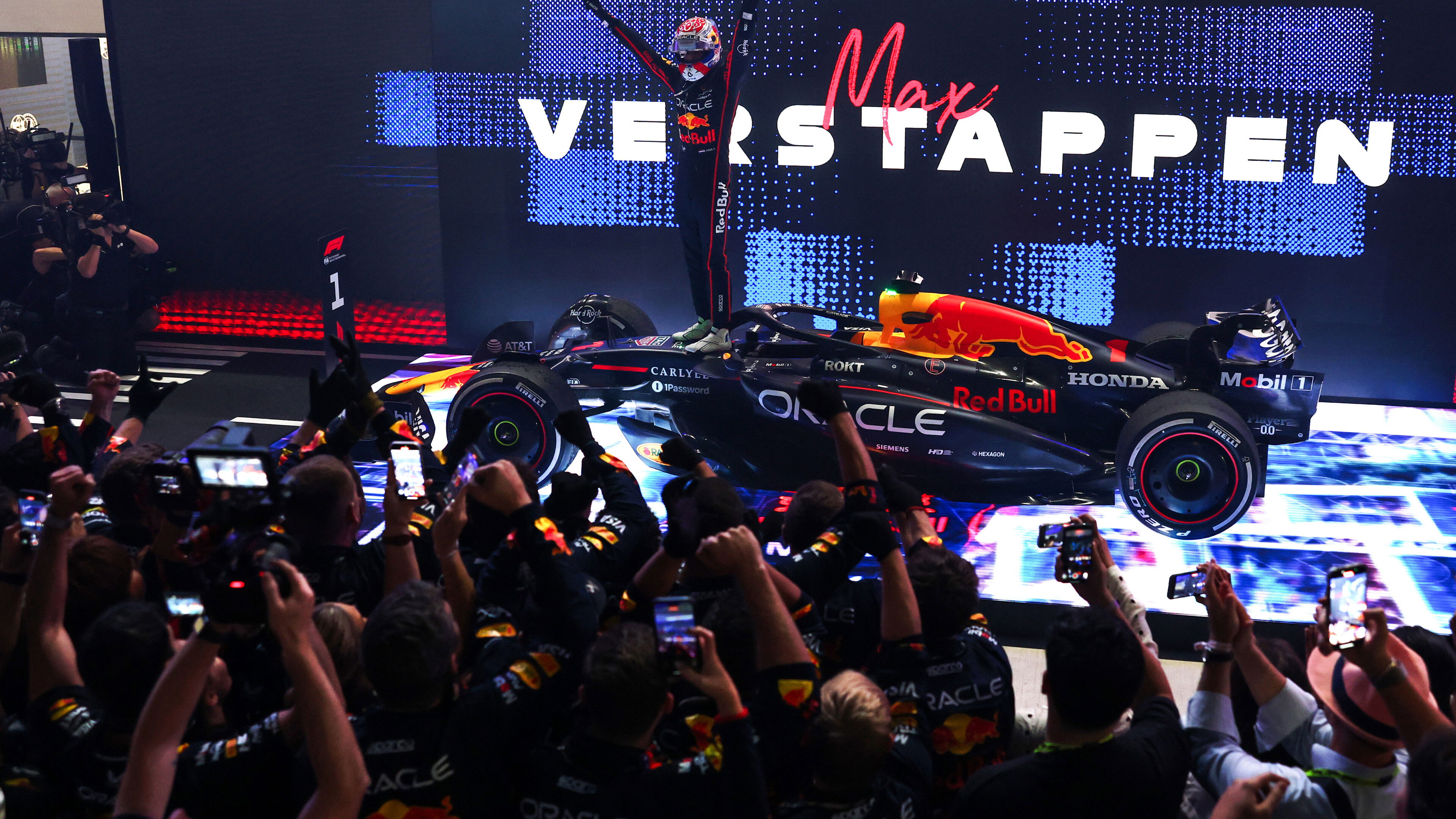 Verstappen celebrates his seventh win of 2025