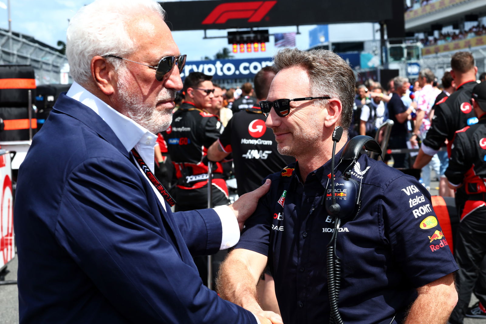Lawrence Stroll and Christian Horner 