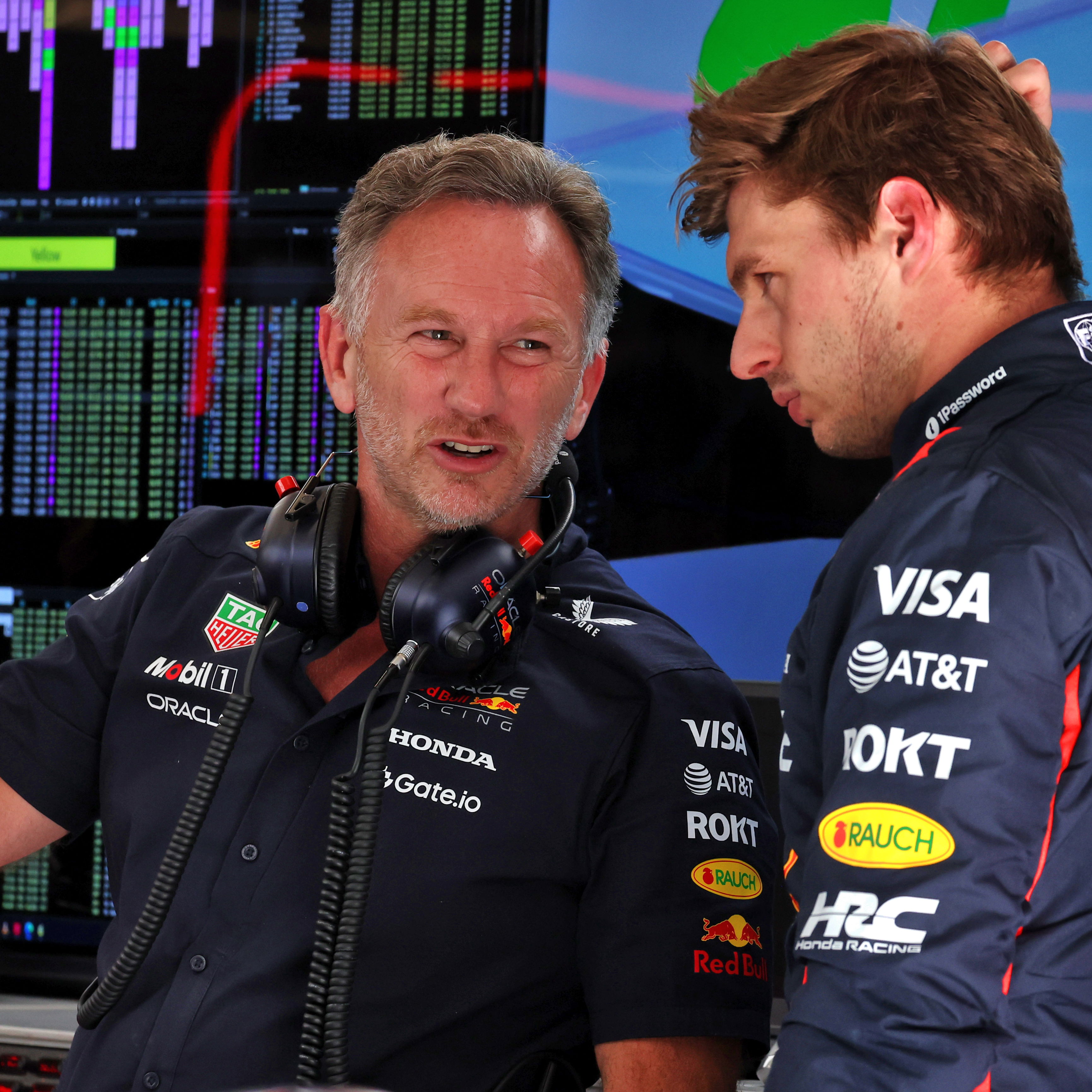 Christian Horner and Max Verstappen 