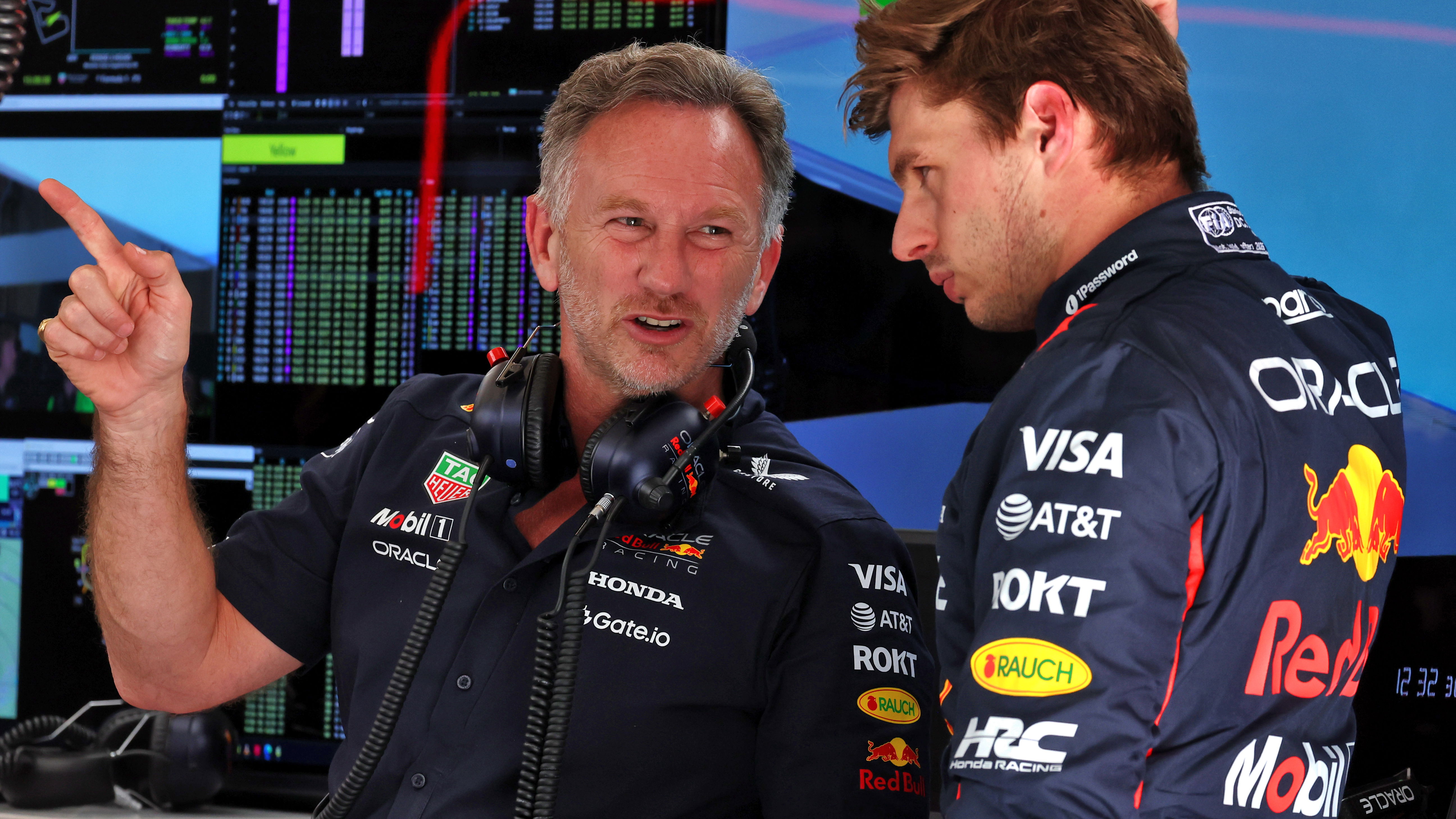 Christian Horner and Max Verstappen