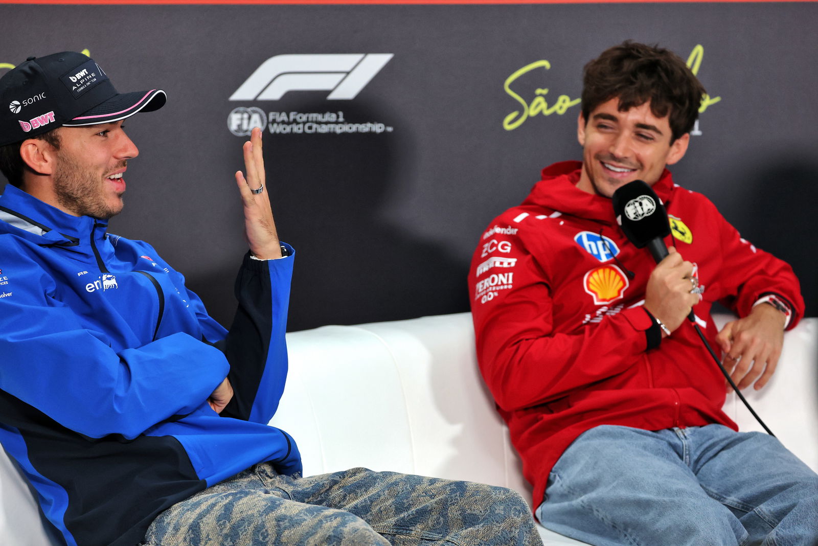 Pierre Gasly and Charles Leclerc