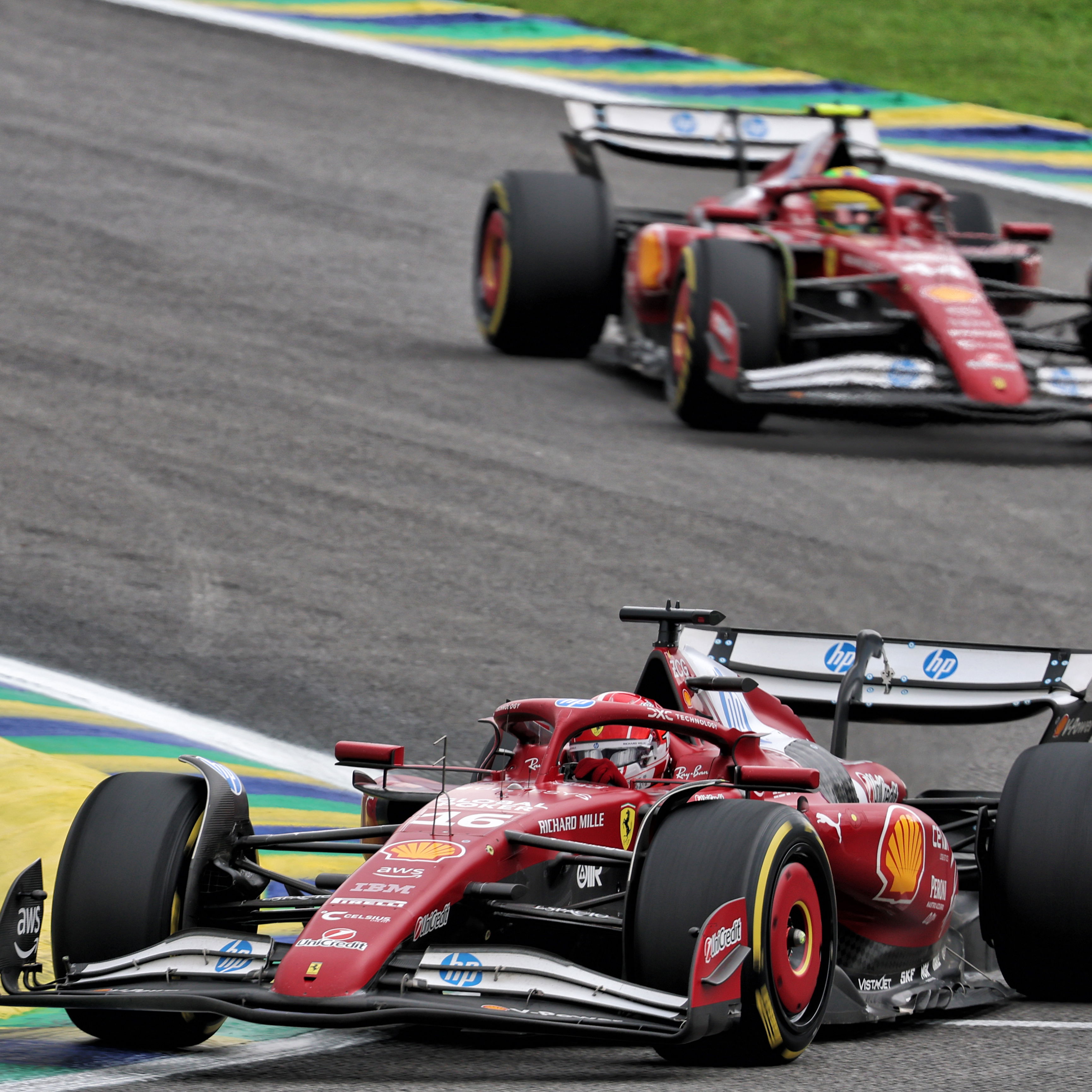 Charles Leclerc and Lewis Hamilton