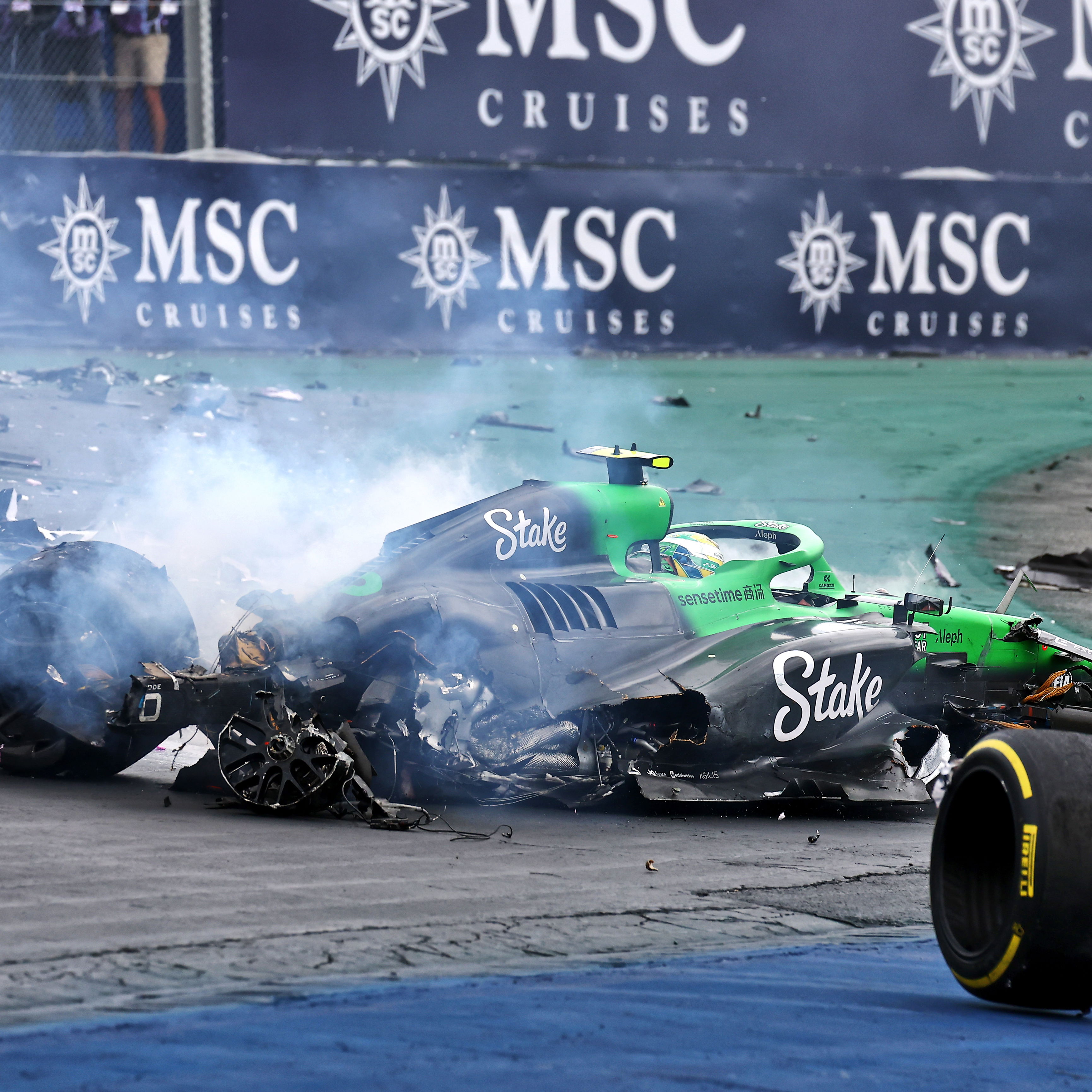 Bortoleto destroyed his Sauber in the scary accident 