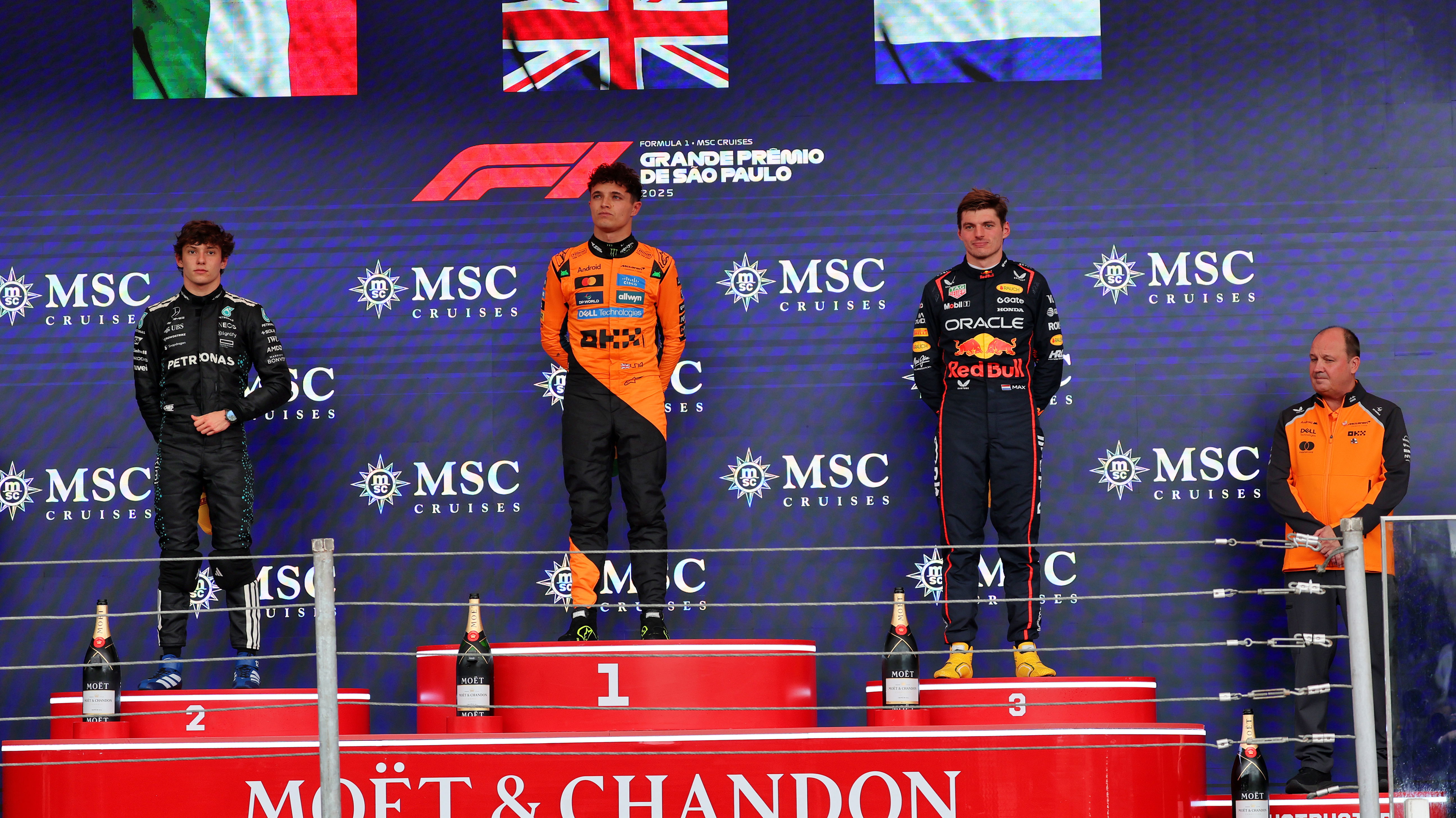 Norris was booed on the podium in Brazil