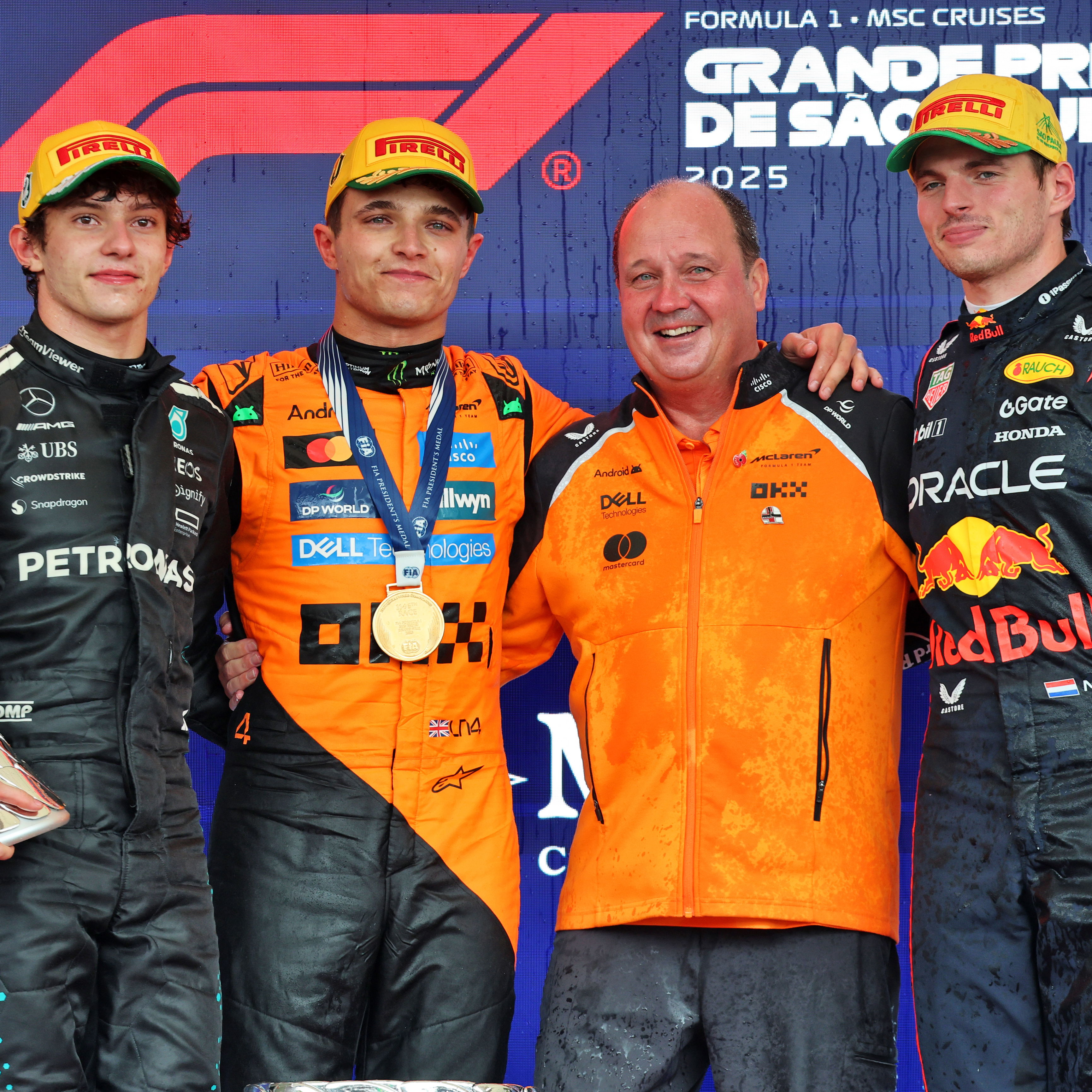 Verstappen recovered to third behind Antonelli and Norris