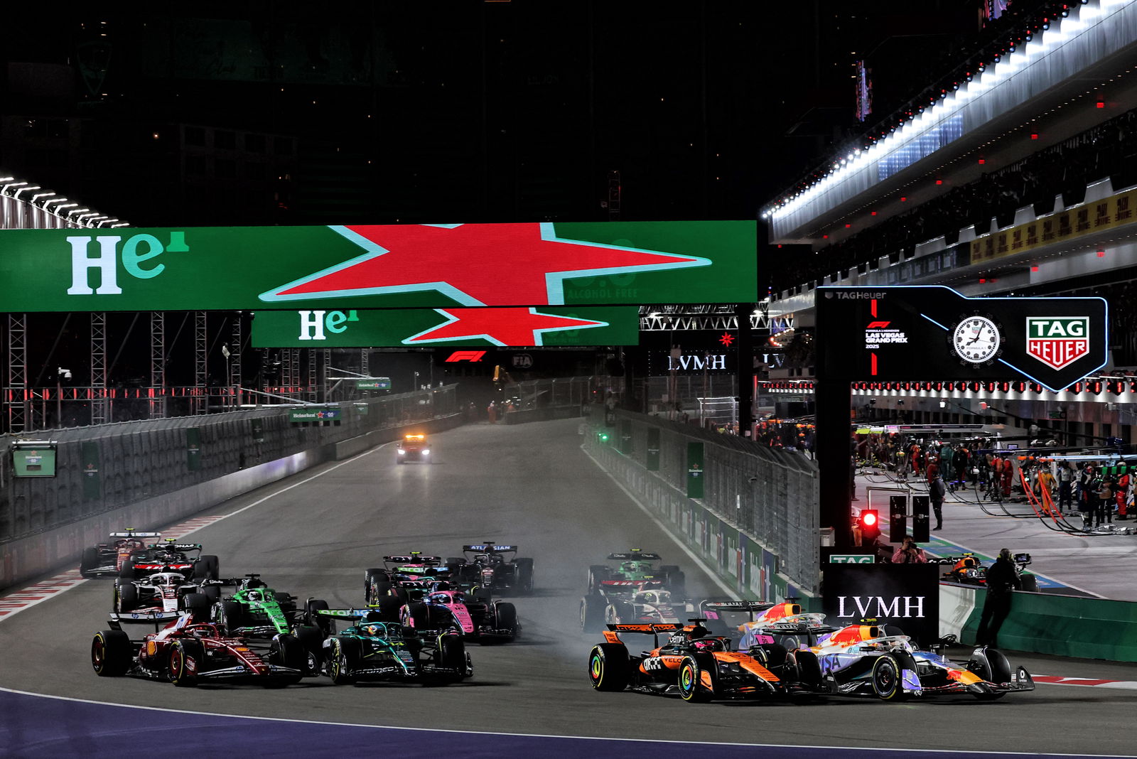 Lawson avoided a penalty for hitting Piastri in Las Vegas