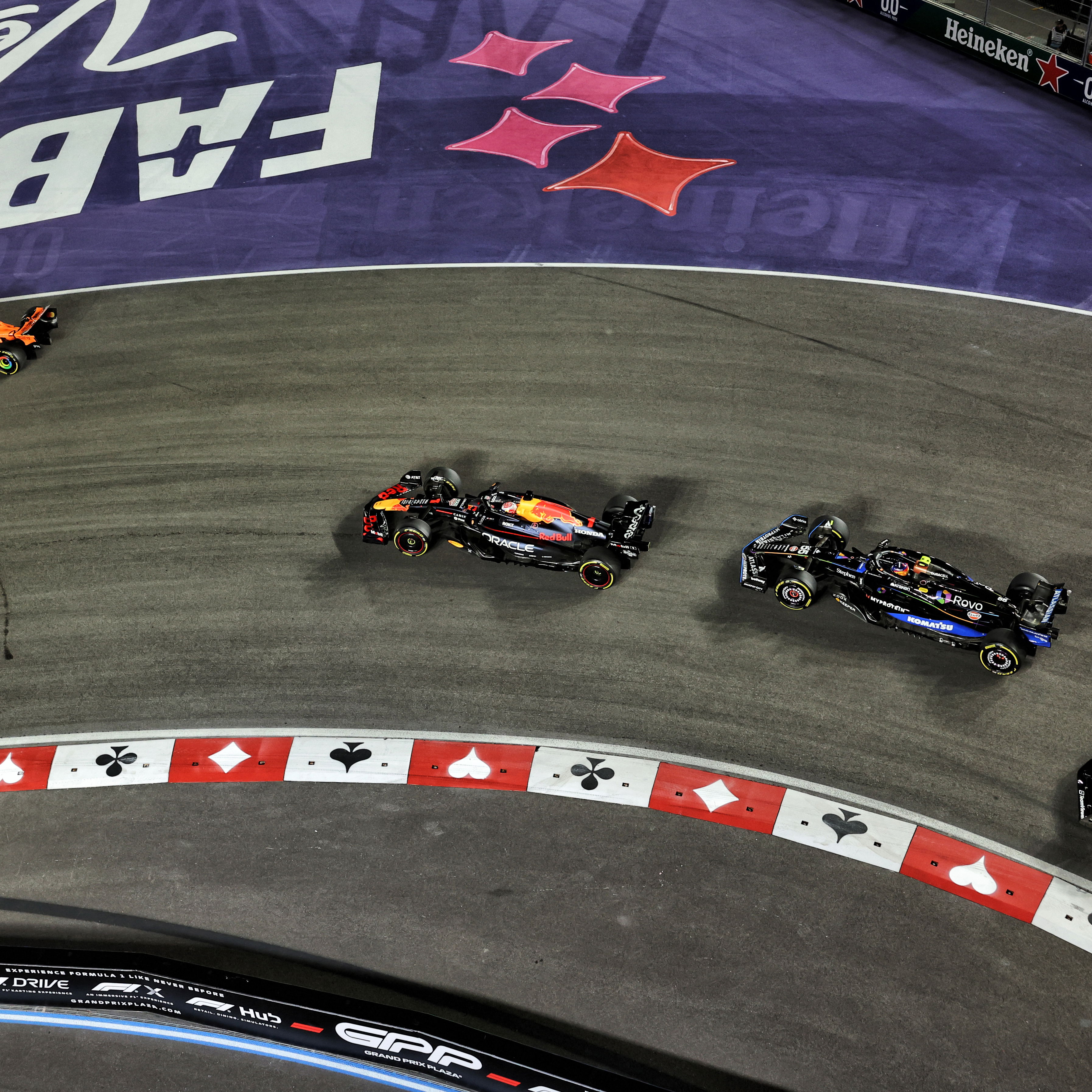 Norris lost the lead to Verstappen at the start