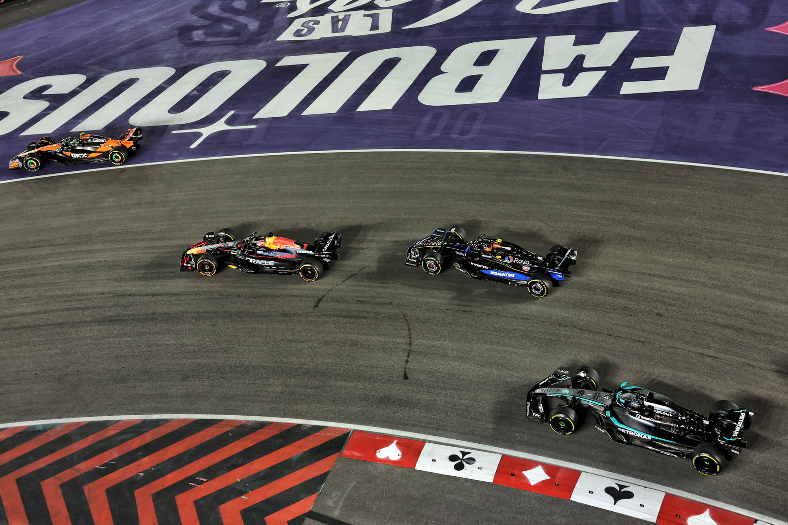 Norris ran wide and lost the lead to Verstappen