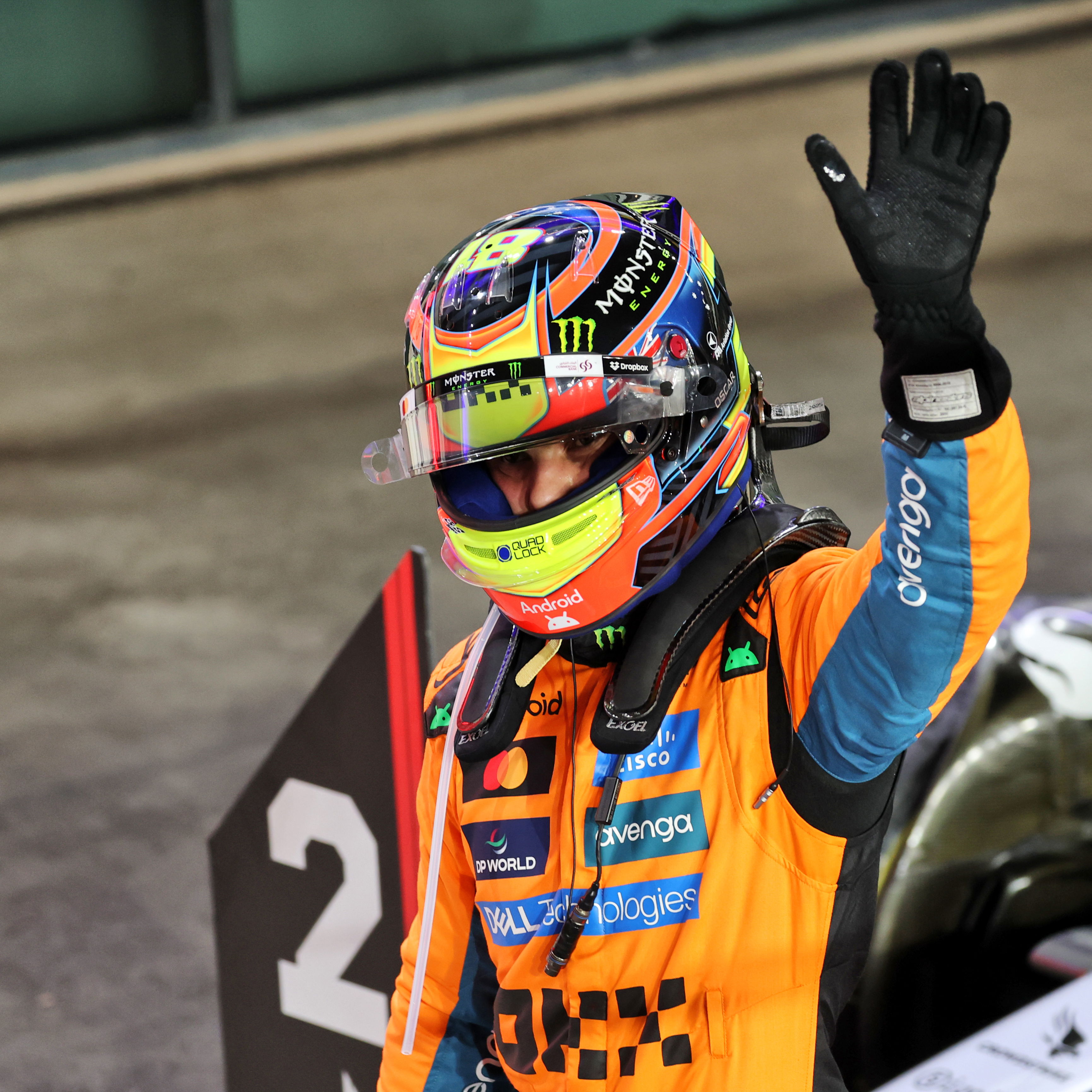 Piastri celebrates his win