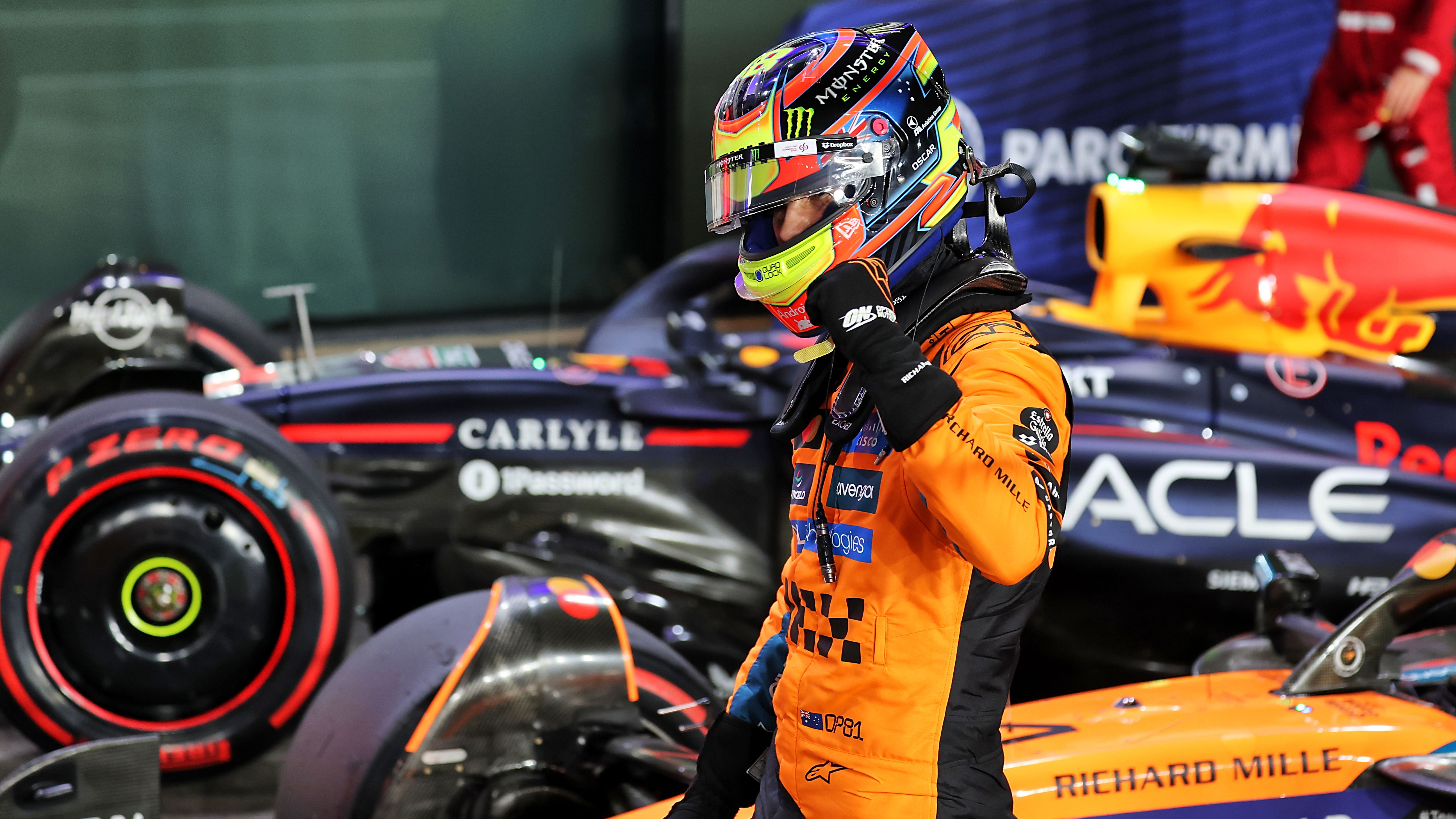 Piastri celebrates pole position for the second day in a row