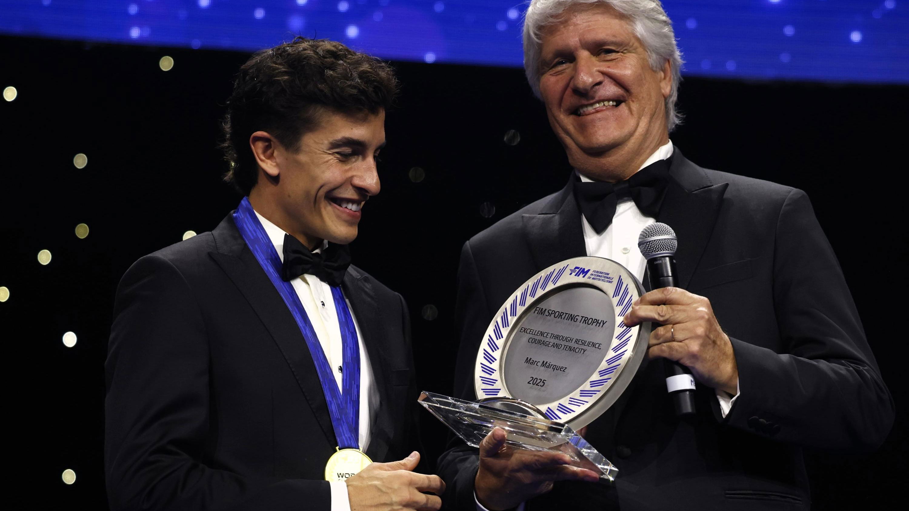 Marc Marquez, Jorge Viegas, 2025 FIM Awards (pic: Good-Shoot.com)