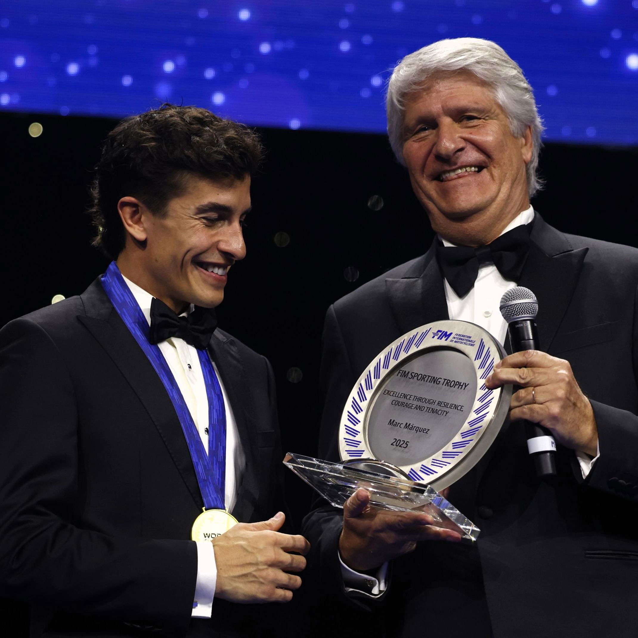 Marc Marquez, Jorge Viegas, 2025 FIM Awards (pic: Good-Shoot.com)