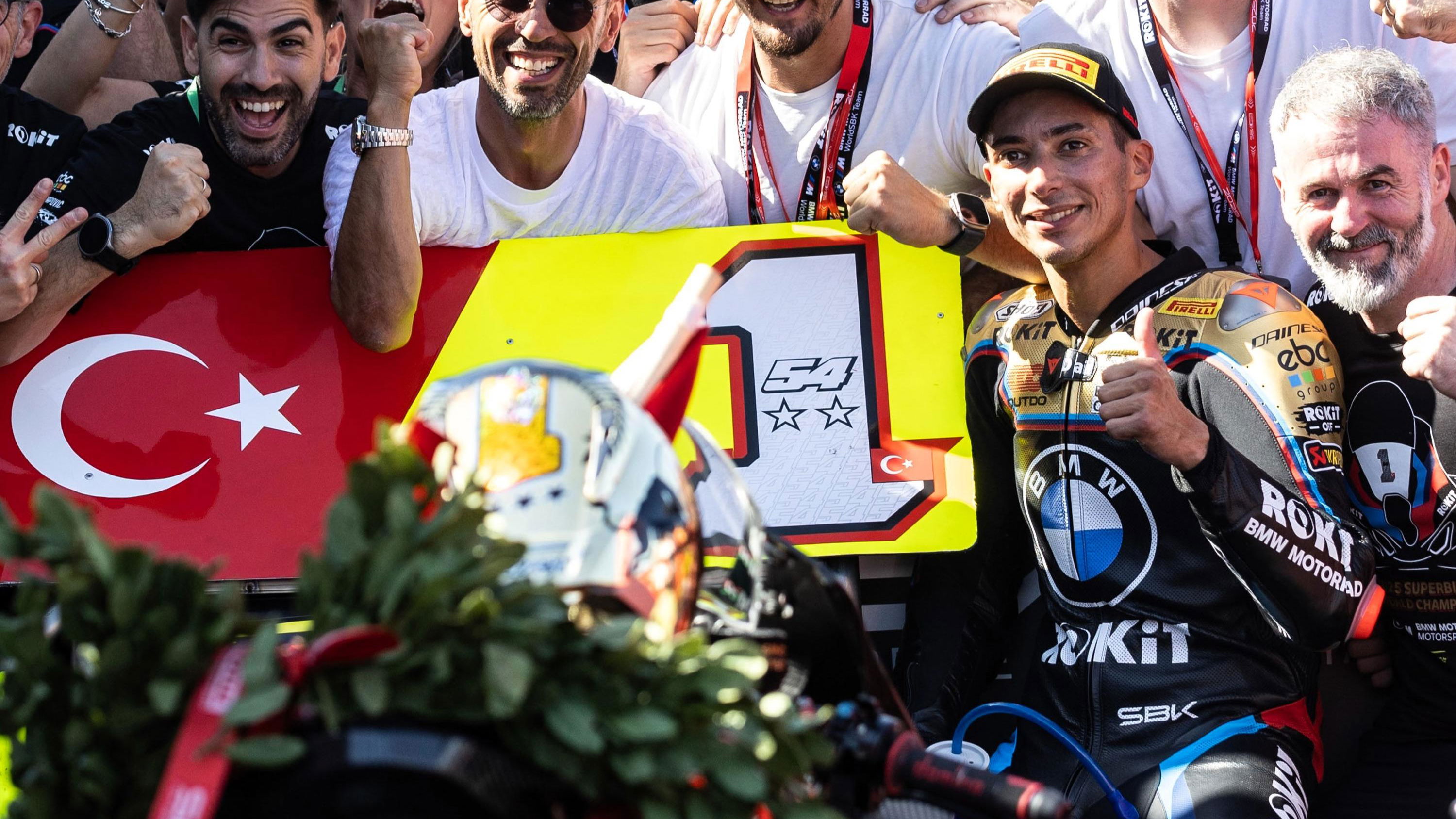 Toprak Razgatlioglu celebrates 2025 WorldSBK title
