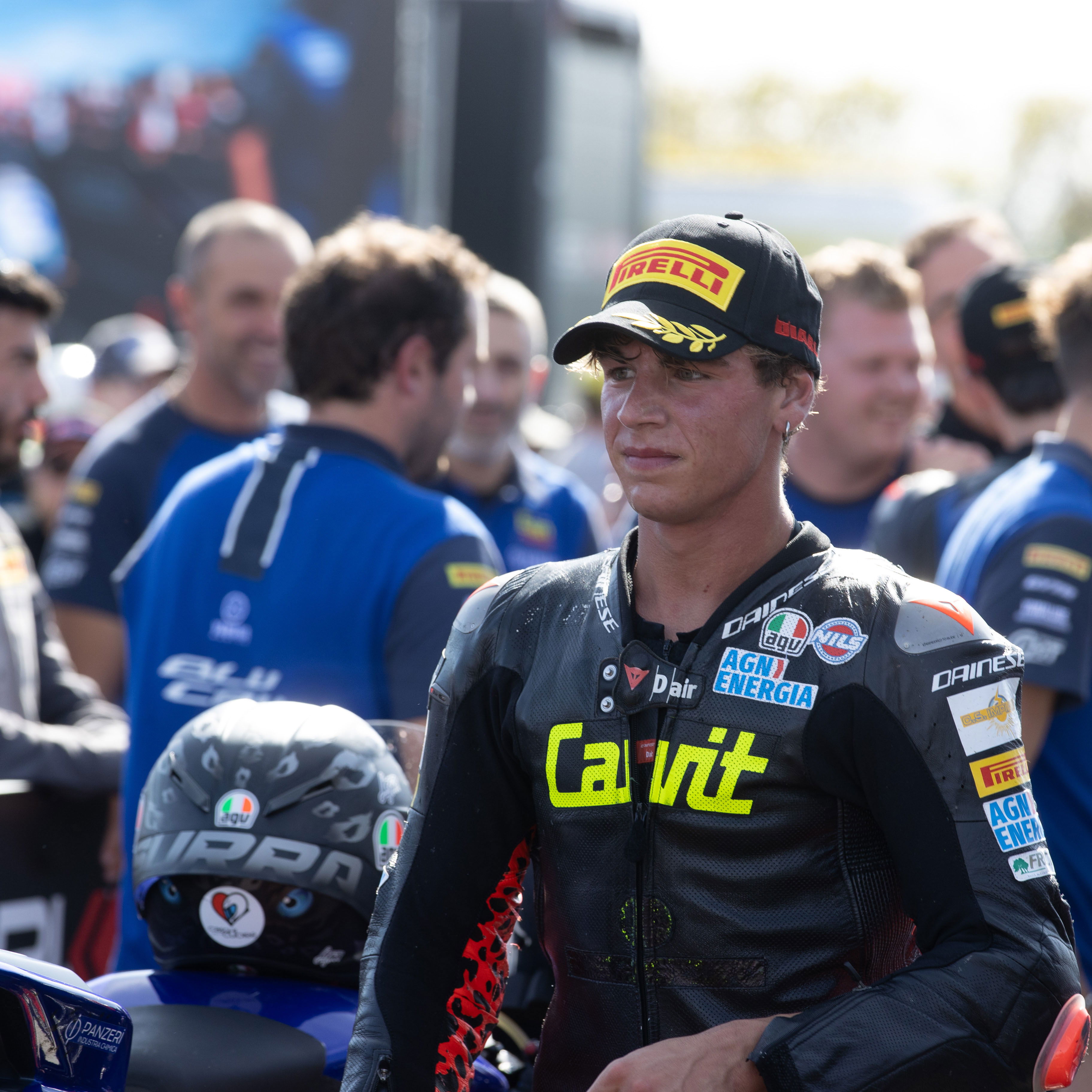 Alberto Surra, 2025 French WorldSBK, WorldSSP parc ferme. Credit: Gold and Goose.