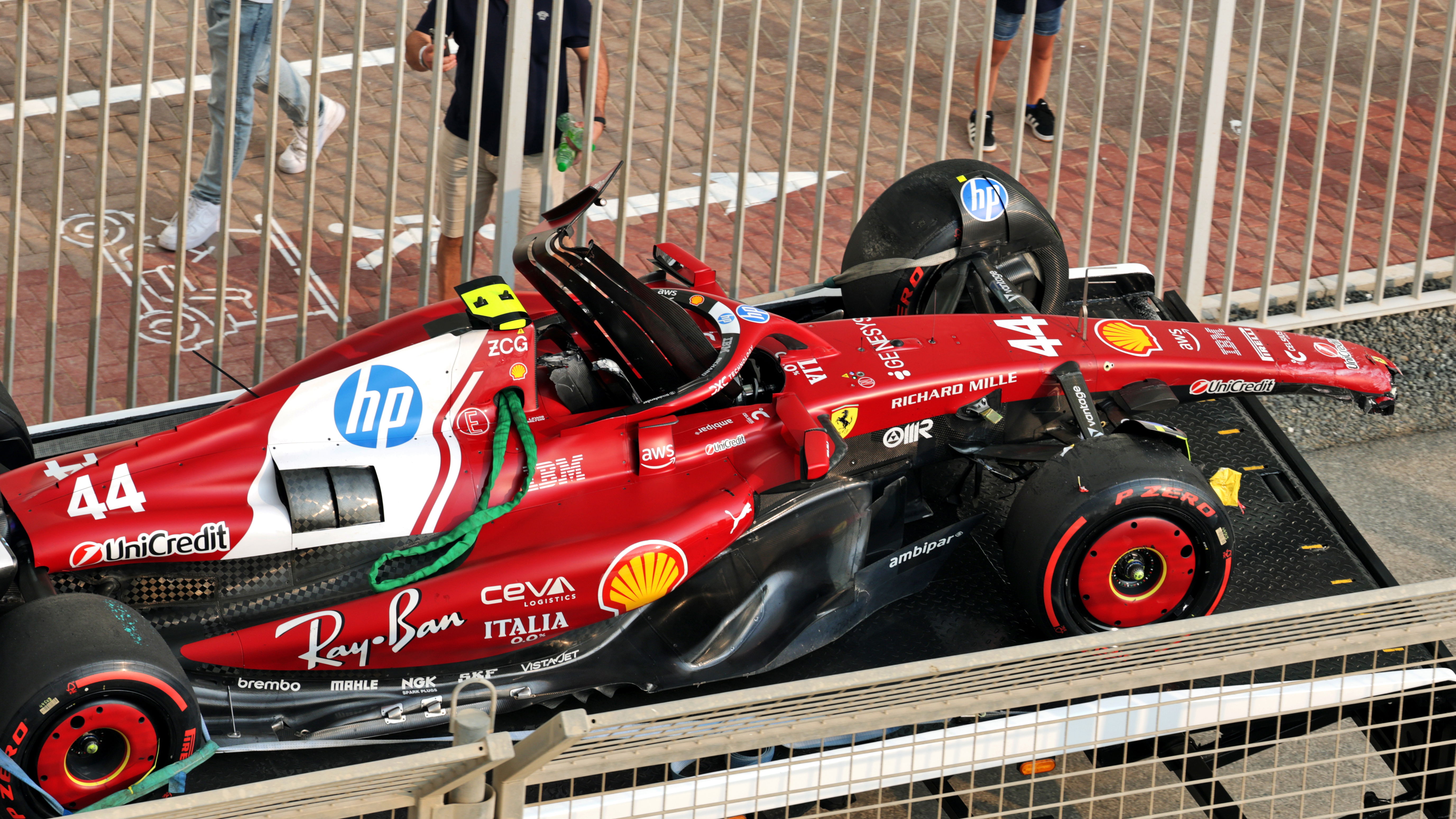 Hamilton crashed at Turn 9