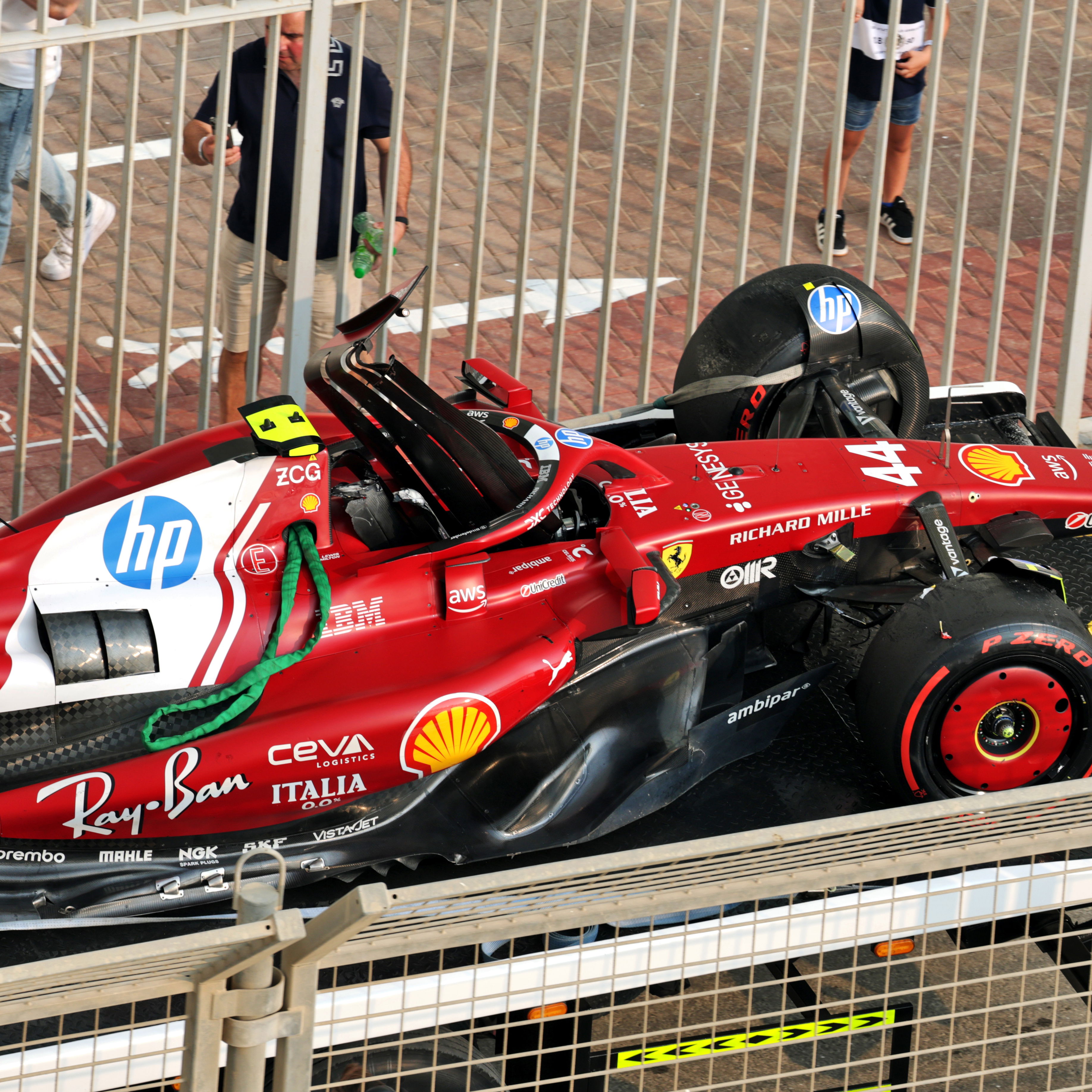 Hamilton crashed at Turn 9