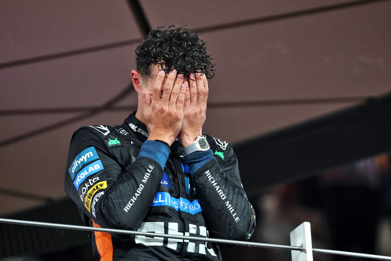 Norris was overcome with emotion as his achievement sunk in