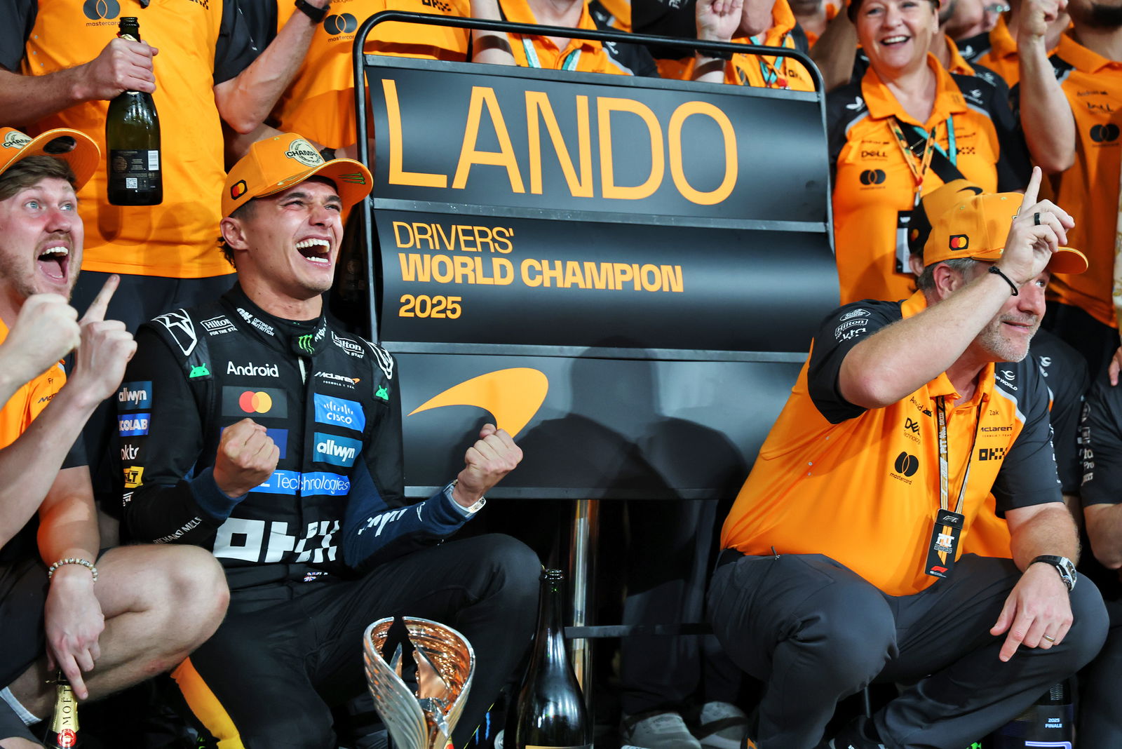 Norris celebrates his first F1 title triumph