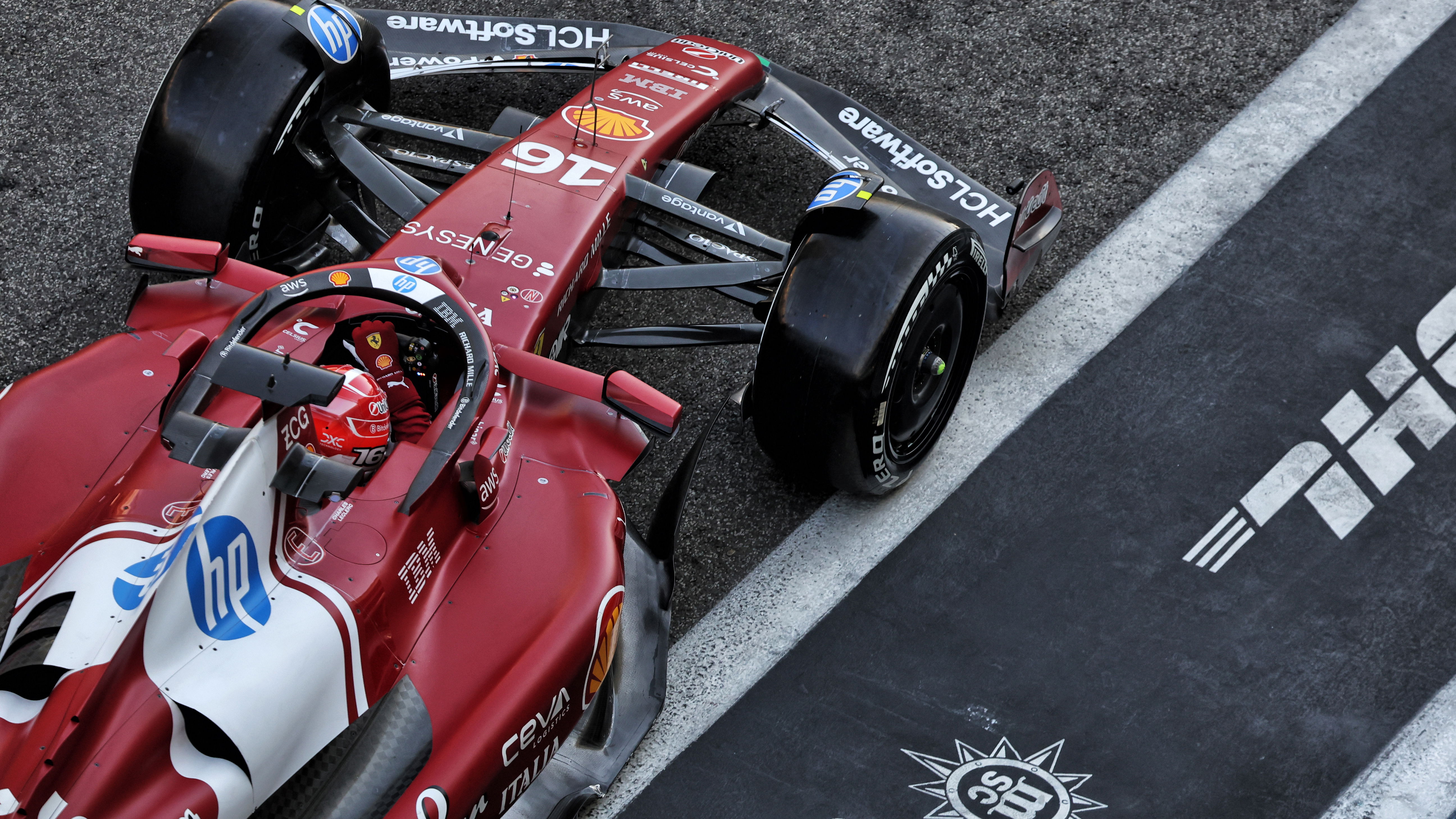 Leclerc drives the SF-25 for the final time in the post-season Abu Dhabi test