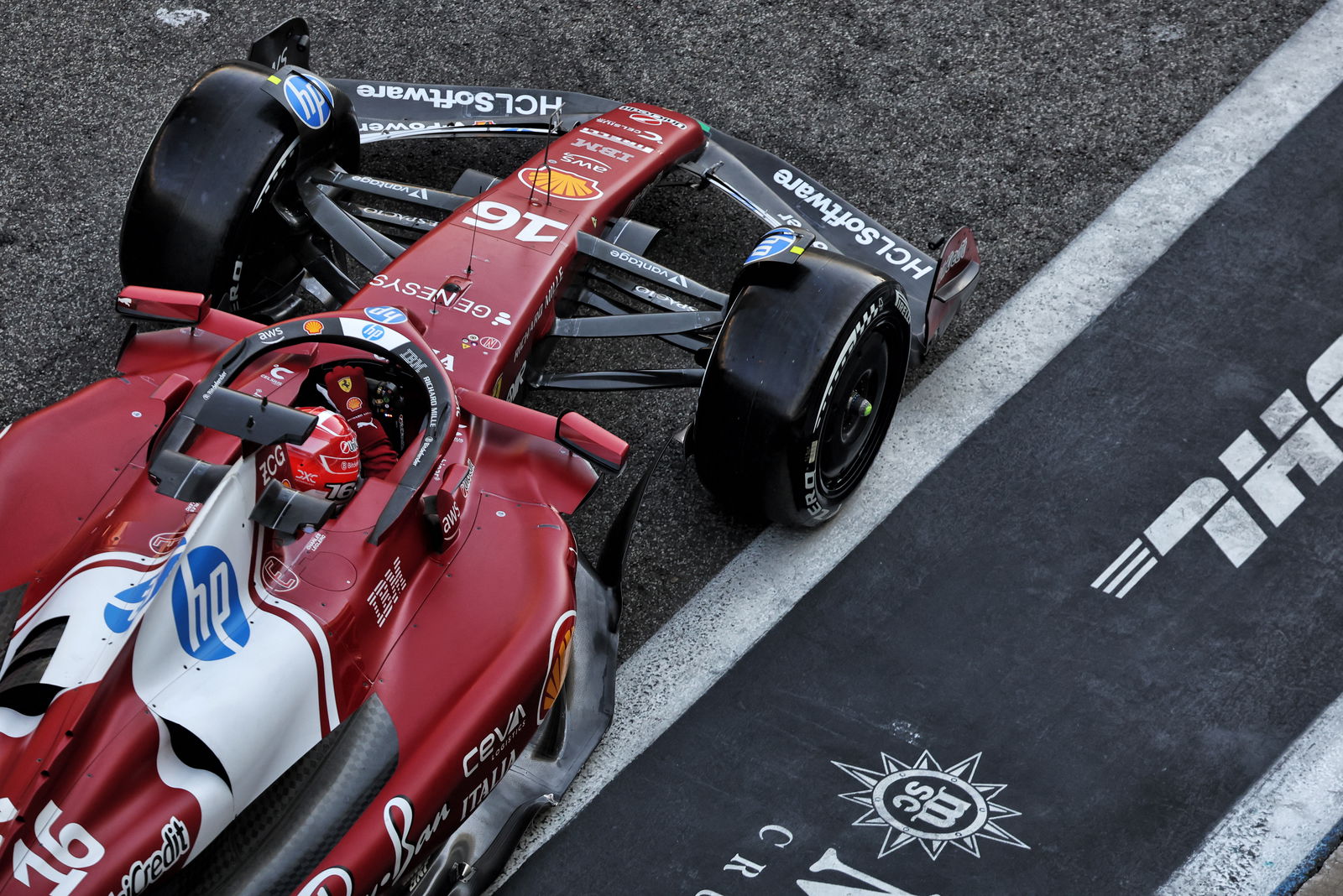 Leclerc drives the SF-25 for the final time in the post-season Abu Dhabi test