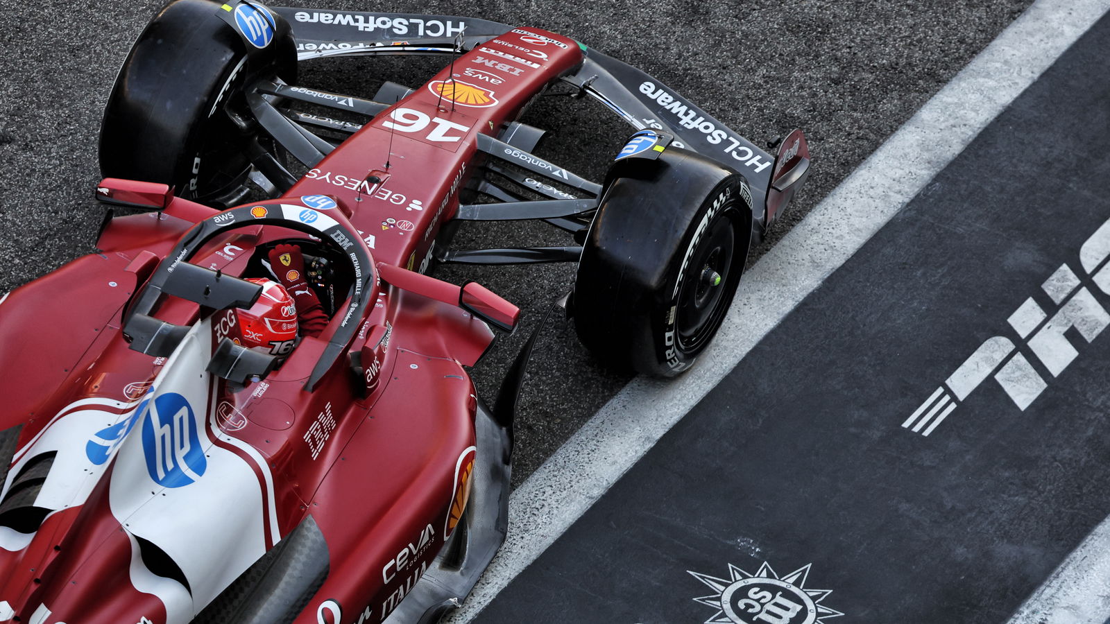 Leclerc drives the SF-25 for the final time in the post-season Abu Dhabi test