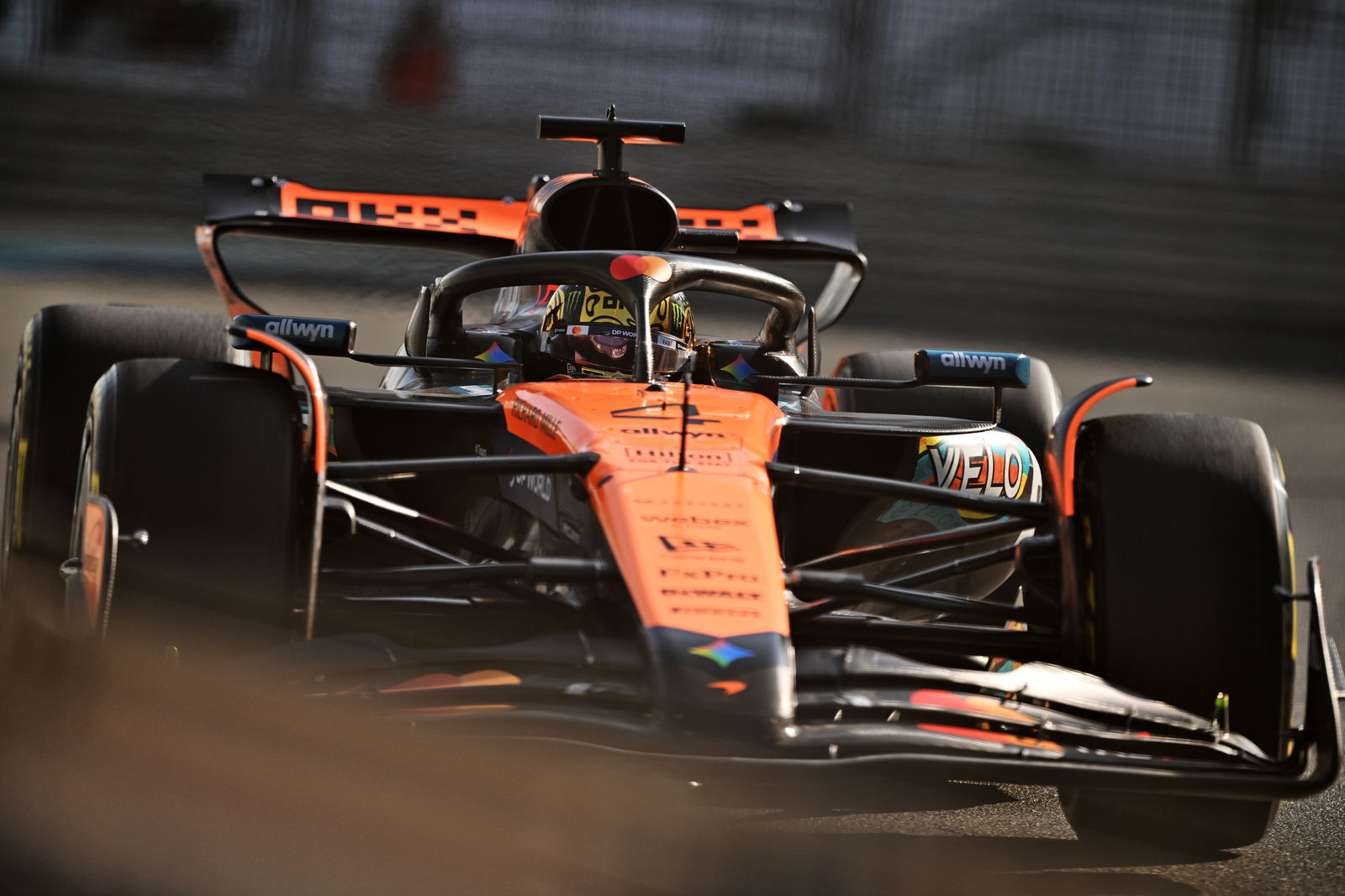 Norris was still using his number four in the test