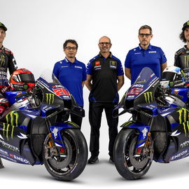 Quartararo, Sumi, Meregalli, Pavesio, Rins, 2026 Monster Yamaha launch.