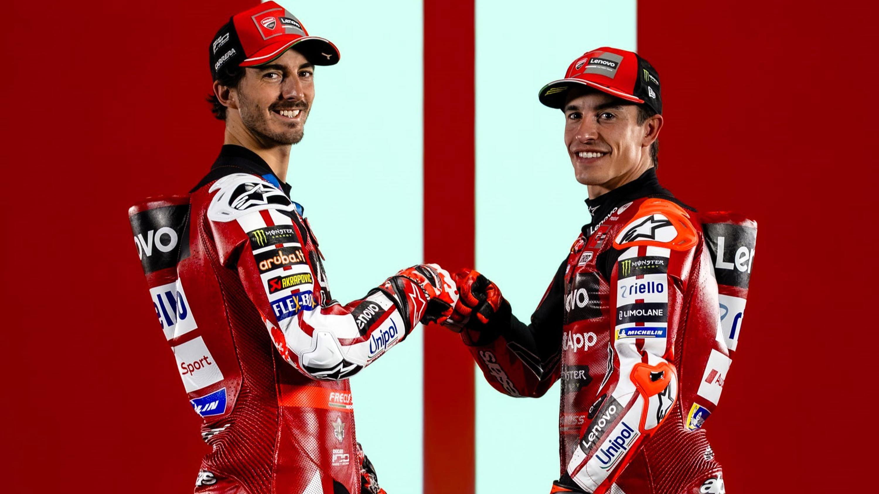 Francesco Bagnaia, Marc Marquez, 2026 Ducati launch.