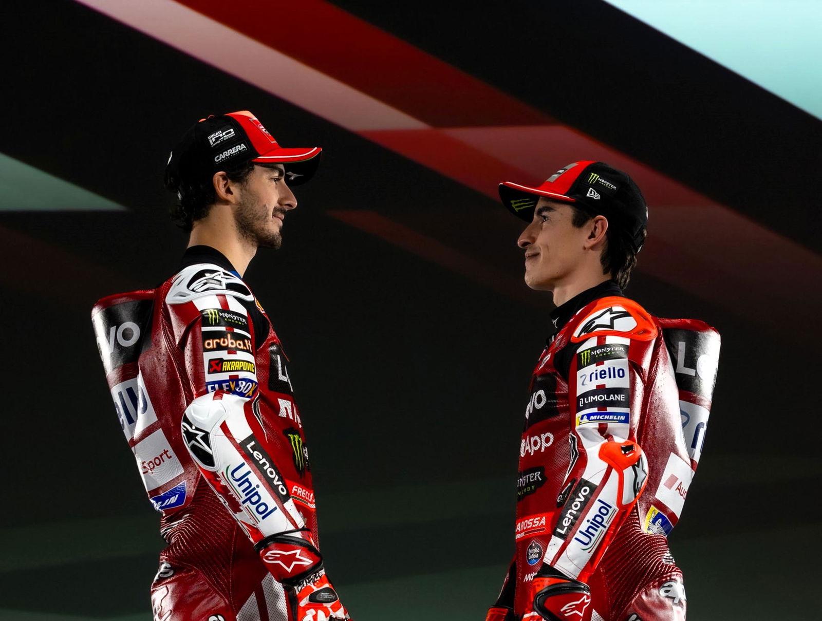 Francesco Bagnaia, Marc Marquez, 2026 Ducati launch.