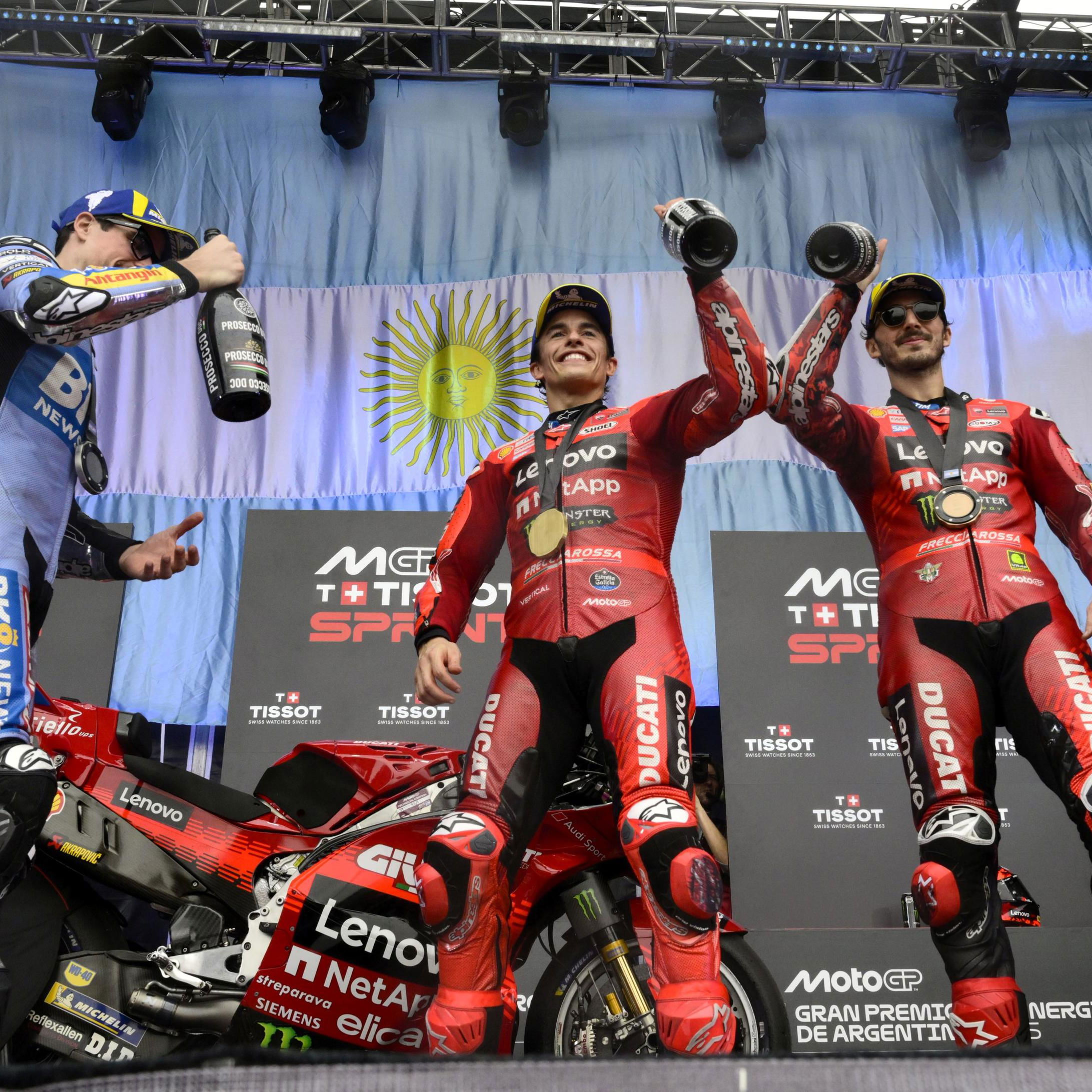 Marc Marquez, Francesco Bagnaia, Alex Marquez, MotoGP 2025.