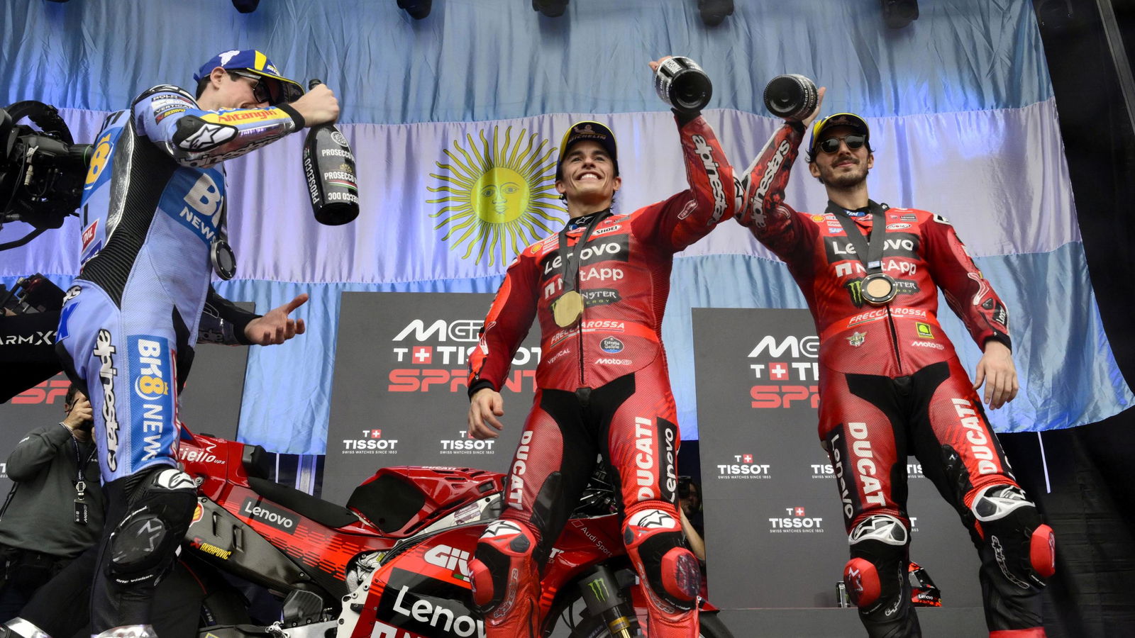 Marc Marquez, Francesco Bagnaia, Alex Marquez, MotoGP 2025.