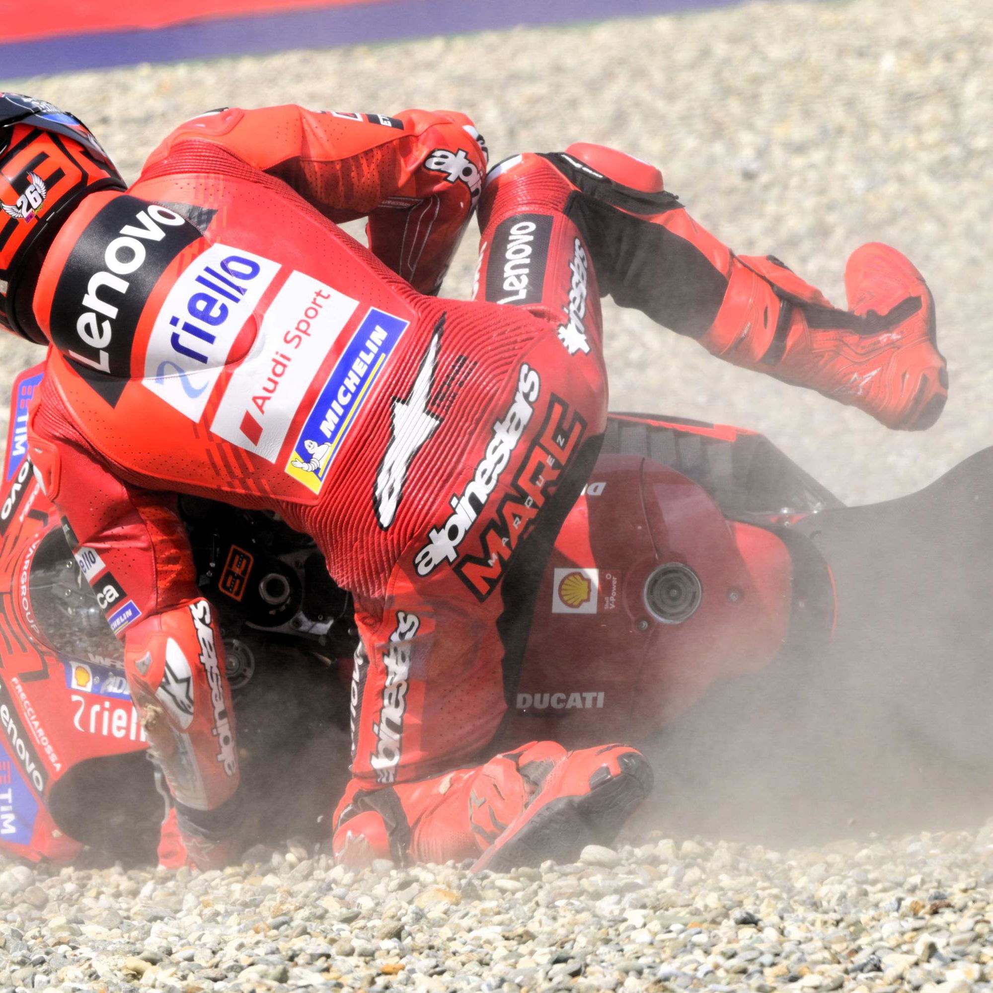 Marc Marquez, crash, 2025 Austrian MotoGP.