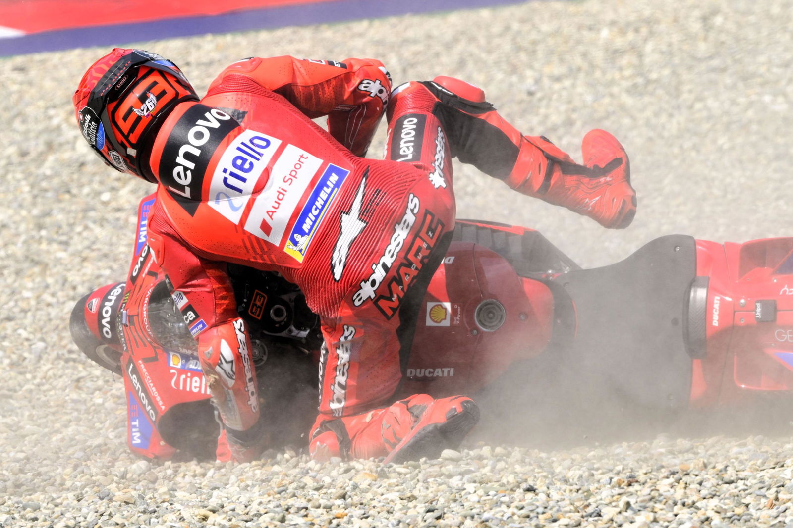 Marc Marquez, crash, 2025 Austrian MotoGP.