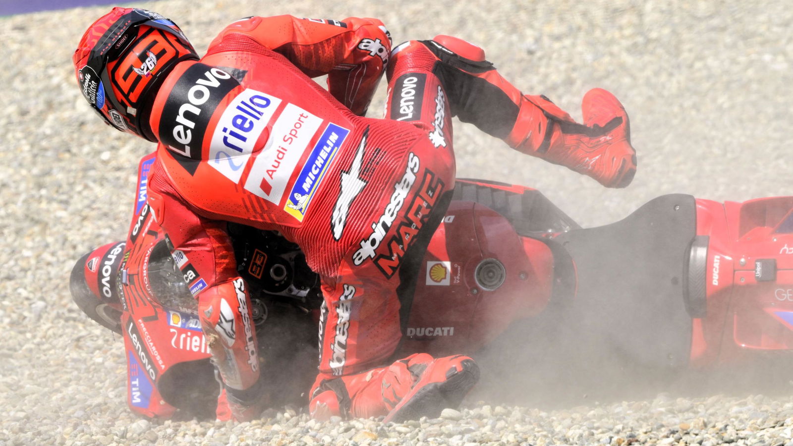 Marc Marquez, crash, 2025 Austrian MotoGP.