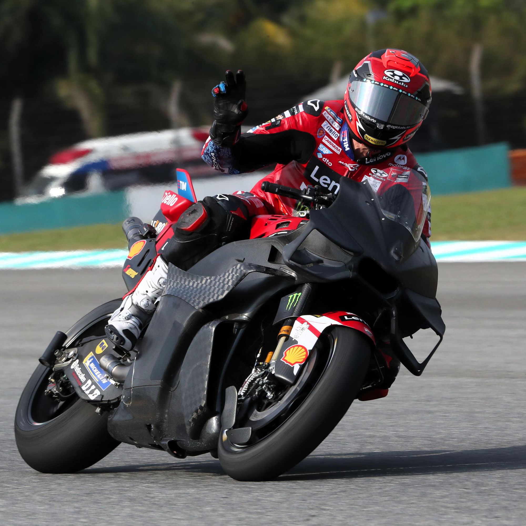 Michele Pirro riding with new Ducati aero, 2026 Sepang MotoGP Shakedown.