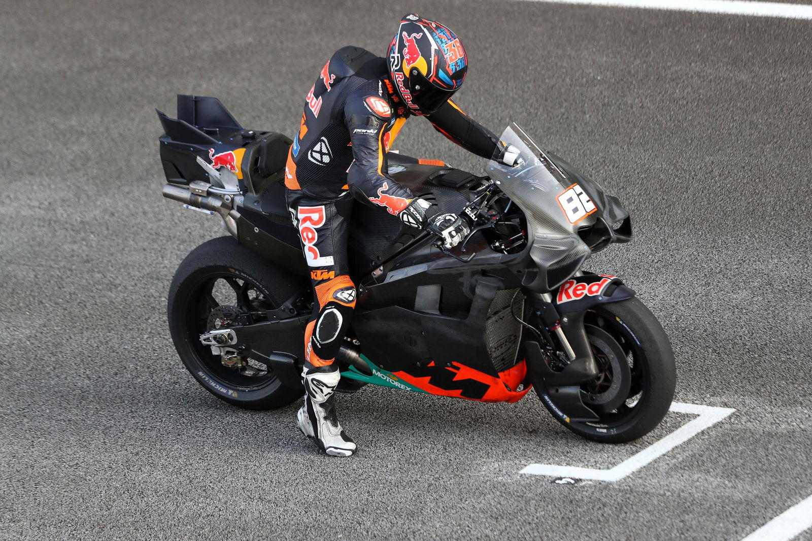 Mika Kallio practice start, 2026 Sepang MotoGP Shakedown.