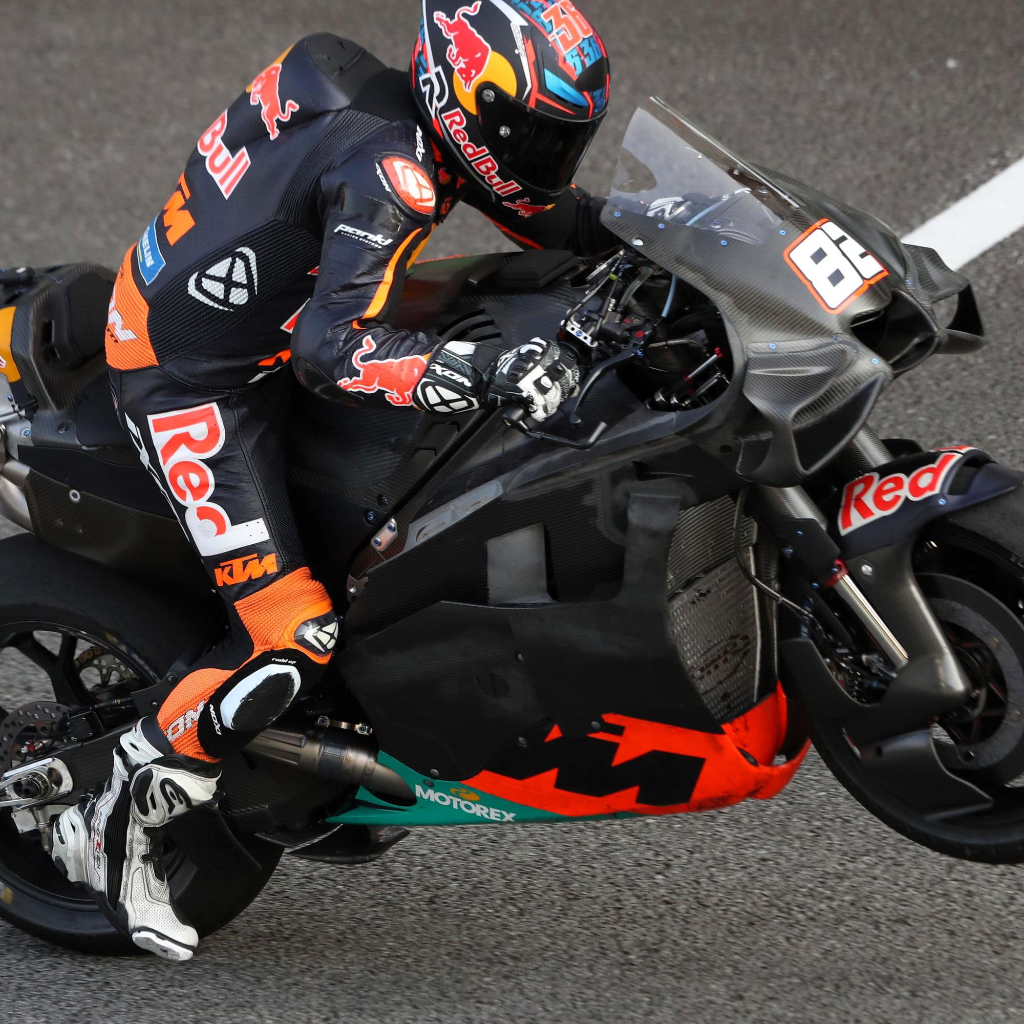 Mika Kallio practice start wheelie, 2026 Sepang MotoGP Shakedown.